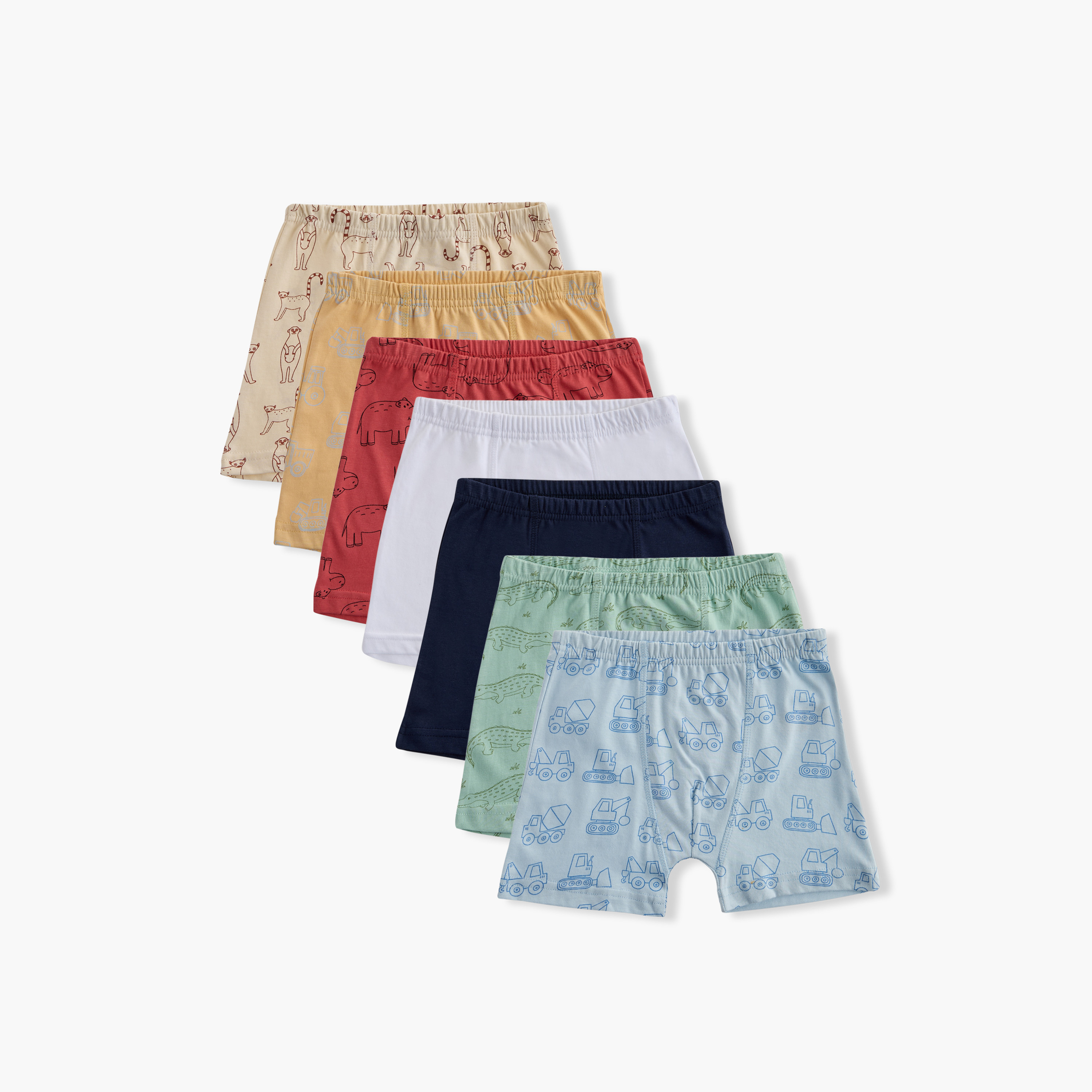 سراويل بوكسر بطبعات وخصر مطاطي من جونيورز - طقم 7 قطع-baby-boys-clothing-innerwear-image-1