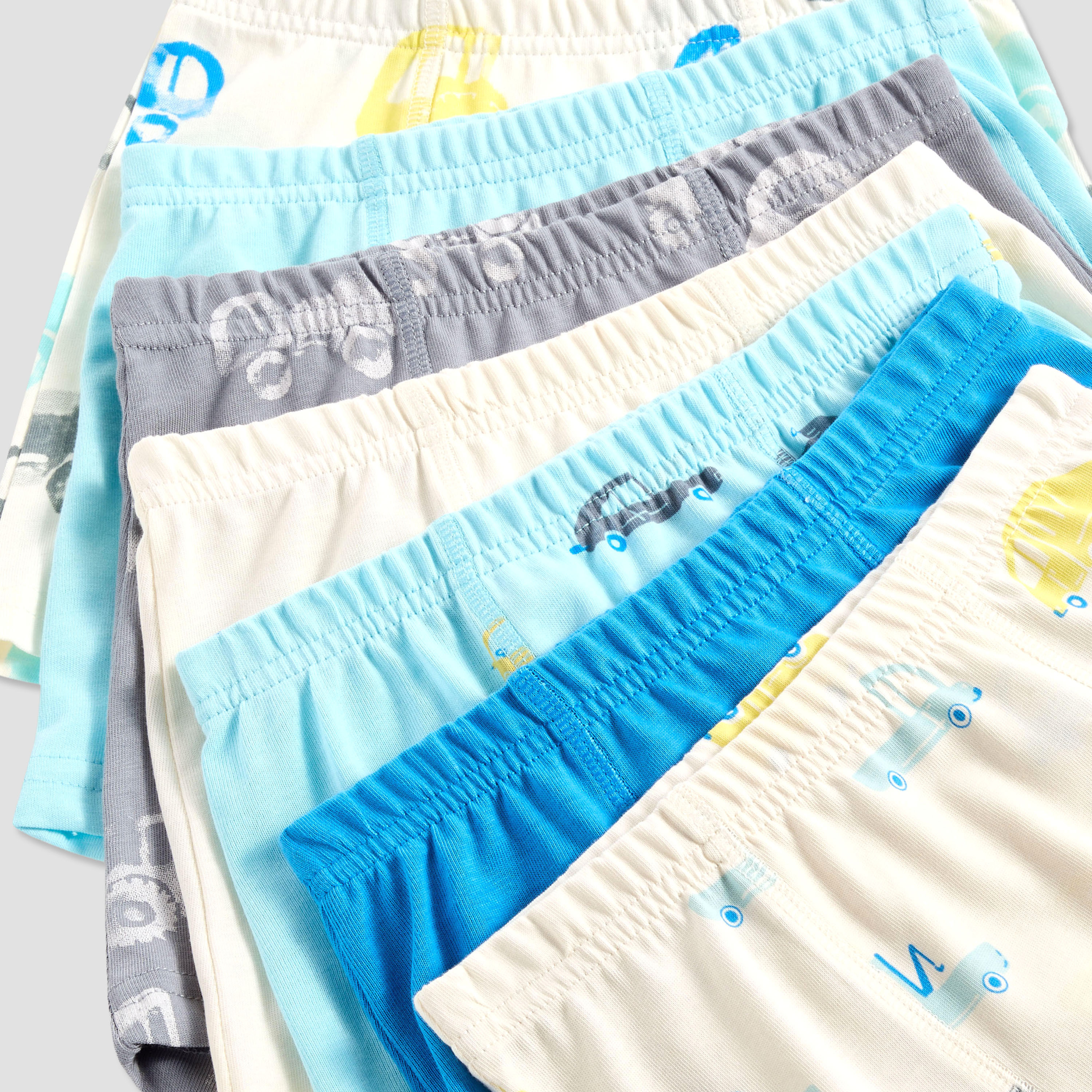 سراويل بوكسر بطبعات مركبات مع حزام خصر مطاطي من جونيورز - طقم 7 قطع-baby-boys-clothing-innerwear-image-9