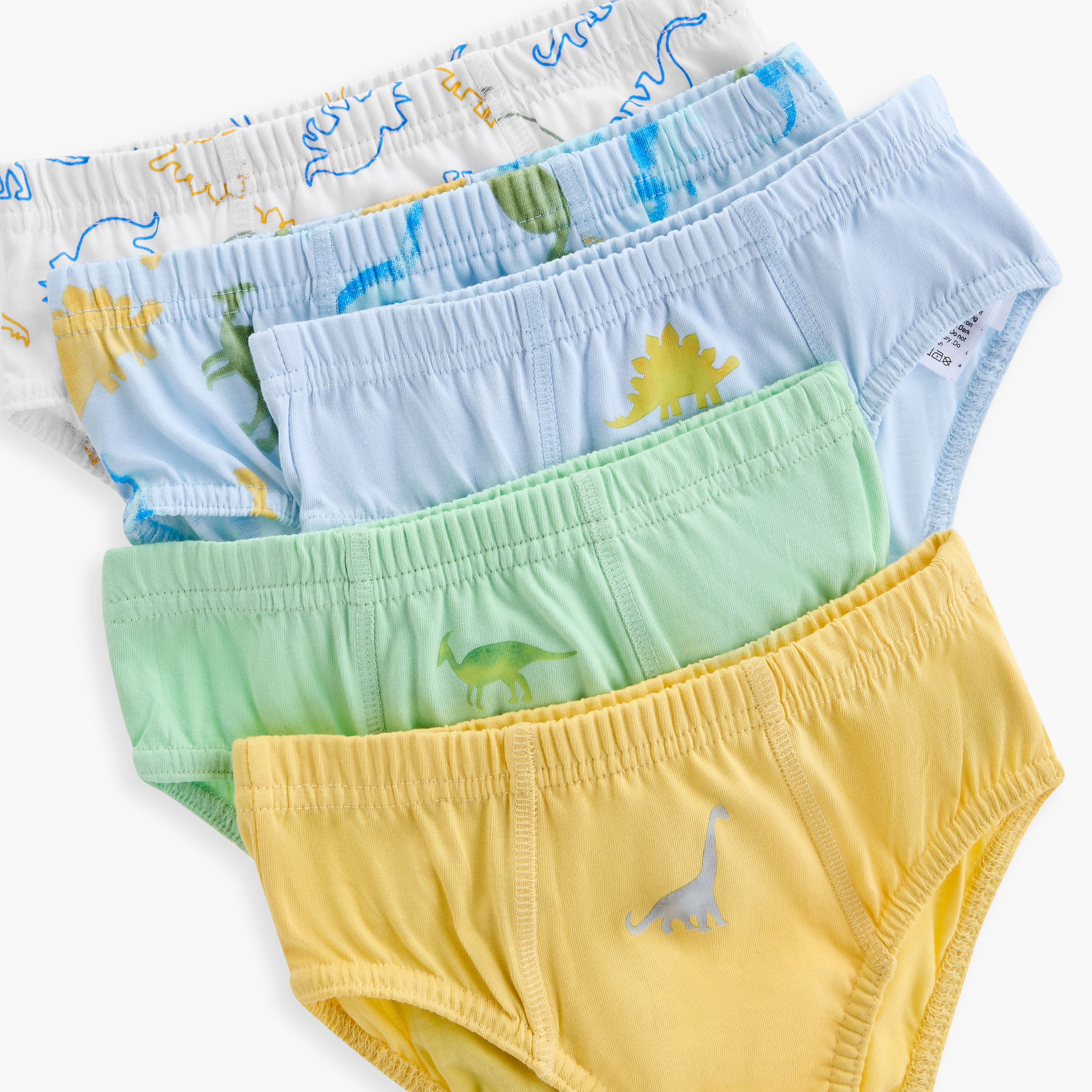 Juniors Dinosaur Print Briefs with Elasticated Waistband - Set of 5-boys-clothing-innerwear-boxersandbriefs-image-7