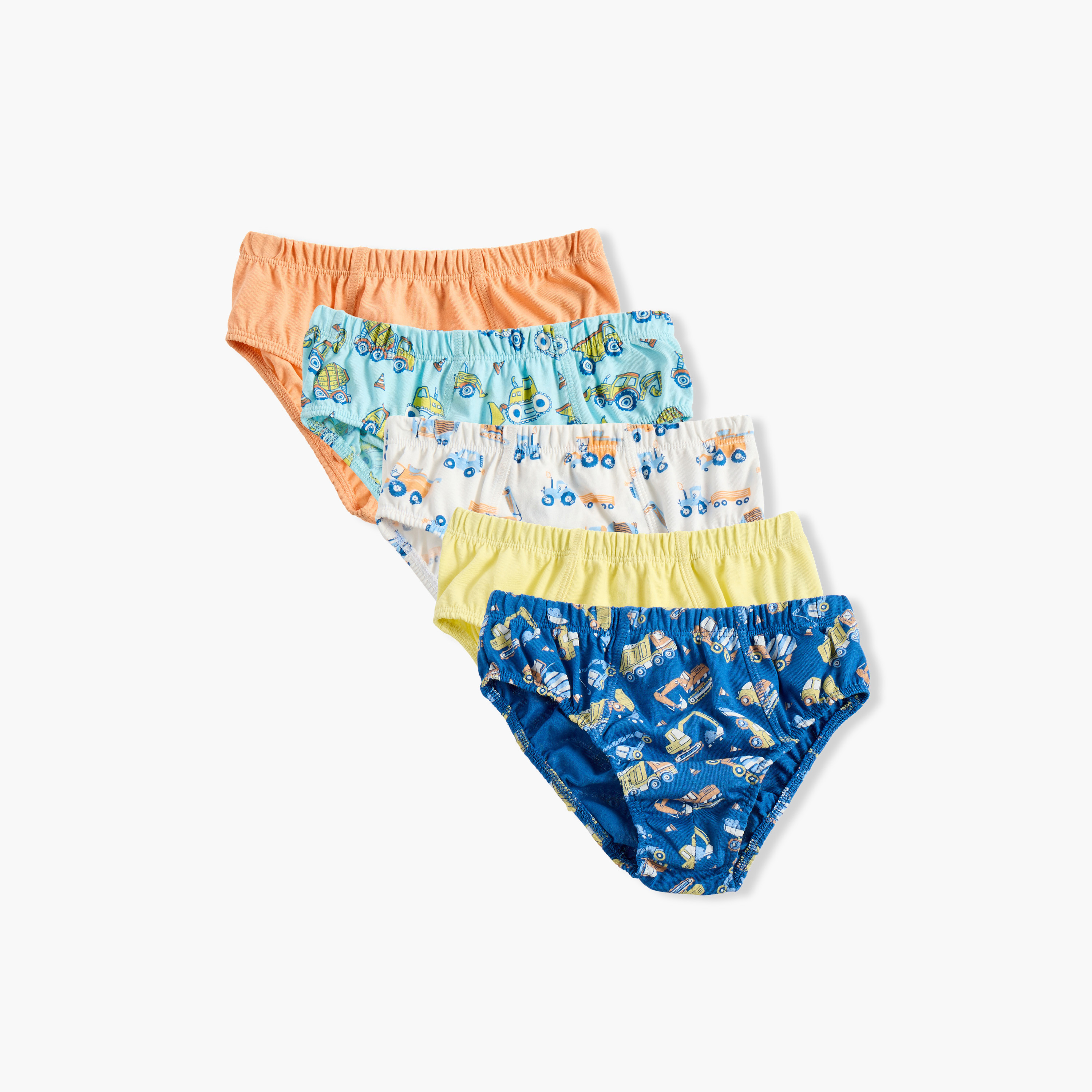 Juniors Assorted Briefs with Elasticated Waistband - Set of 5-boys-clothing-innerwear-boxersandbriefs-image-1