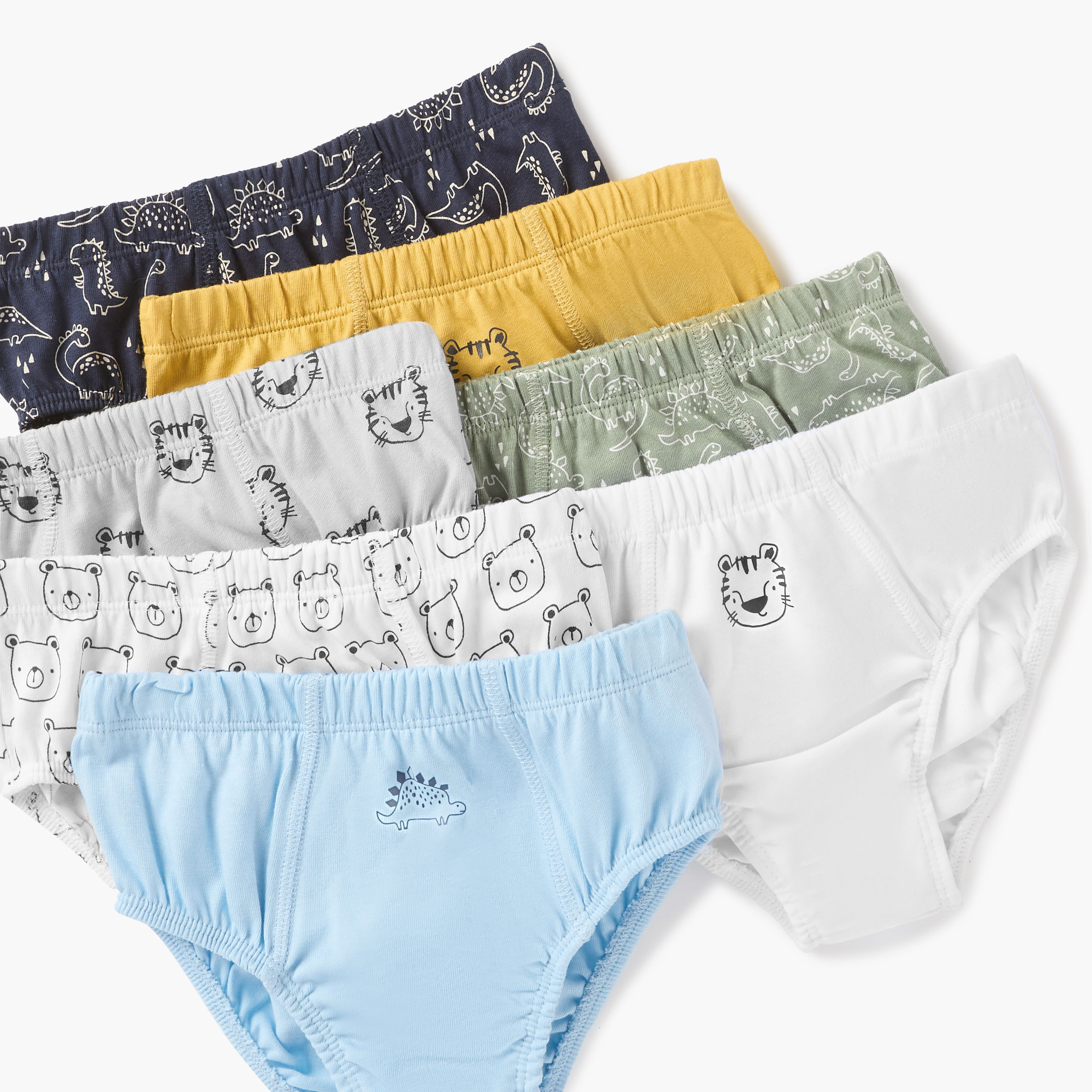 Juniors Printed Briefs with Elasticated Waistband - Set of 7-baby-boys-clothing-innerwear-image-3