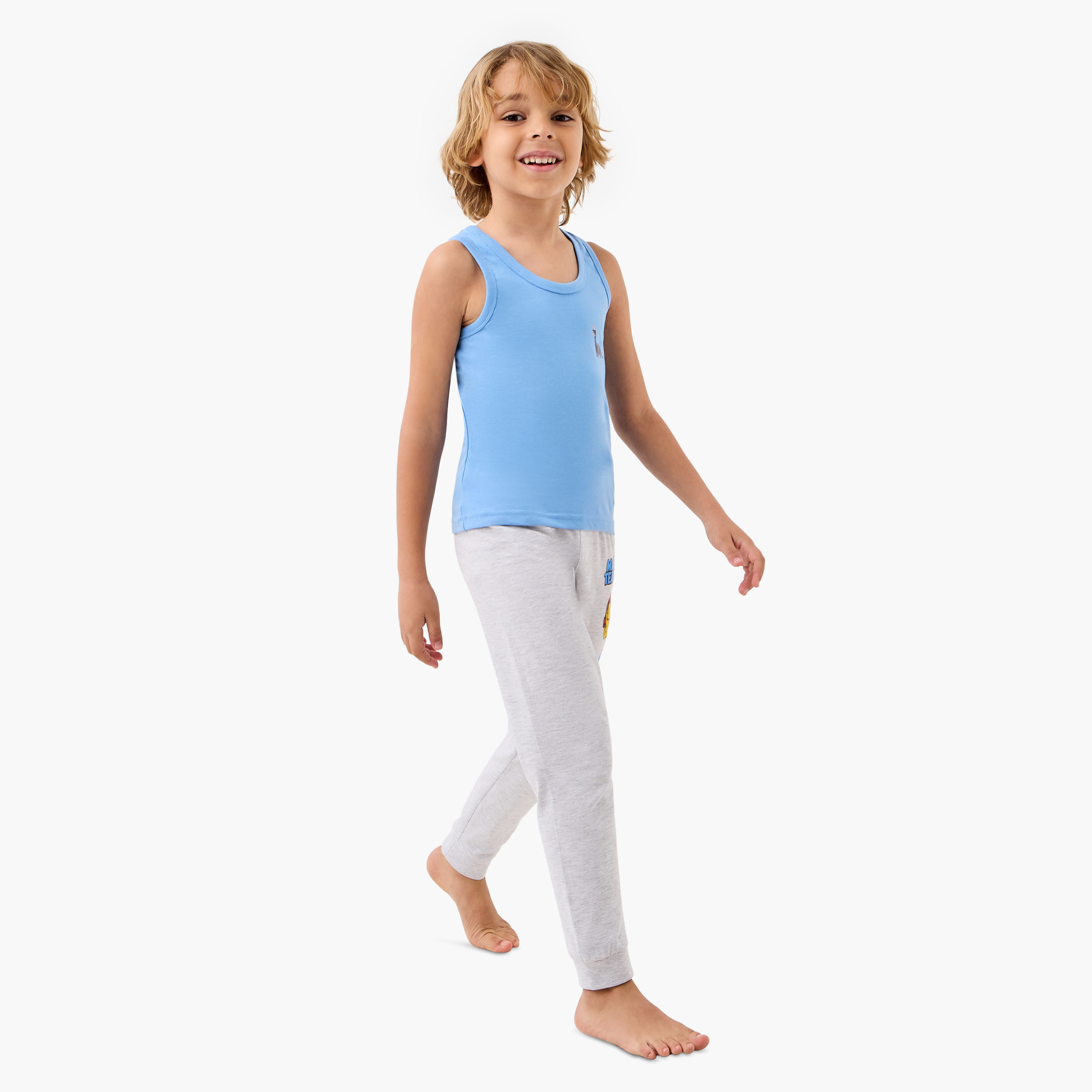 Juniors Printed Vest with Round Neck - Set of 3-boys-clothing-innerwear-vests-image-3