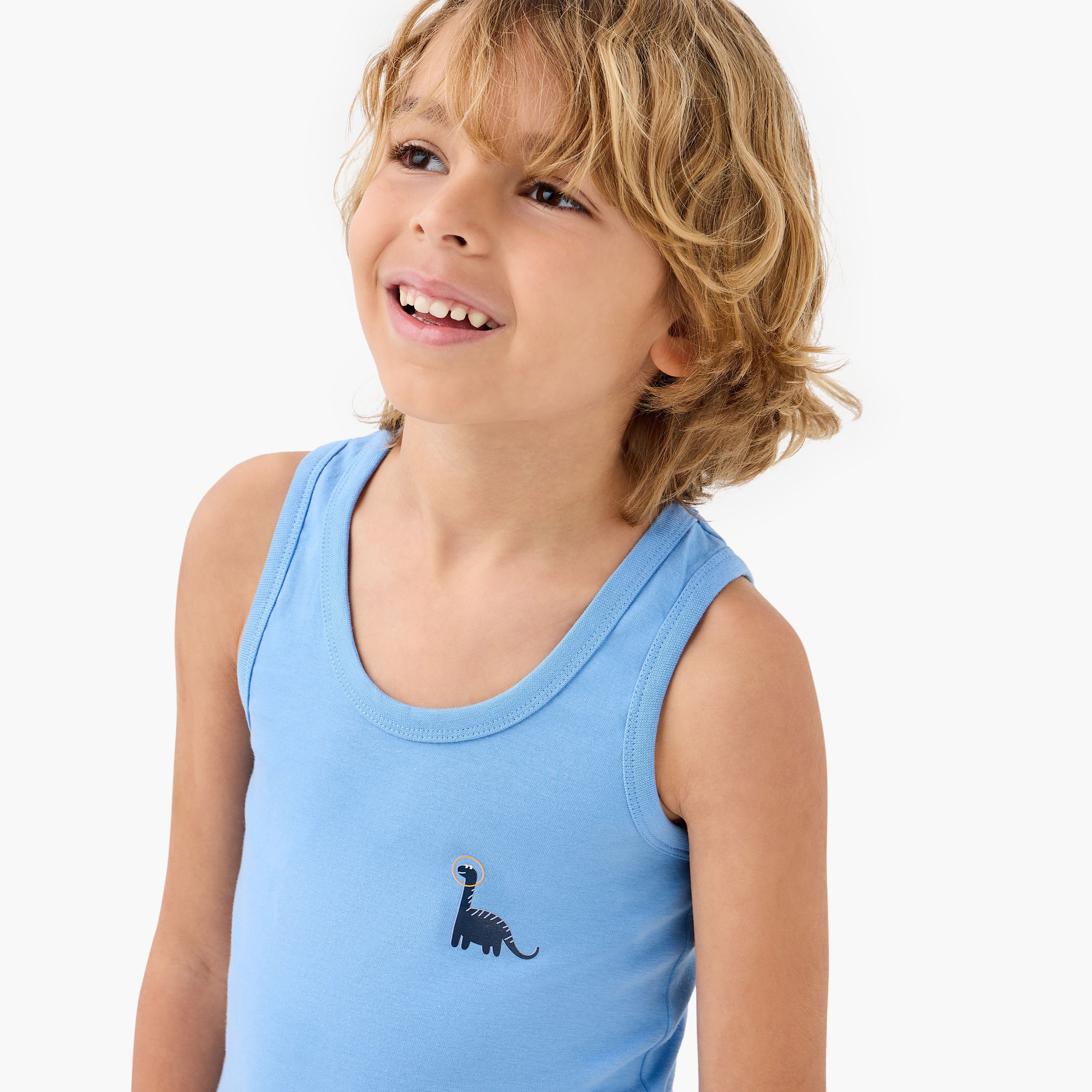 Juniors Printed Vest with Round Neck - Set of 3-boys-clothing-innerwear-vests-image-5