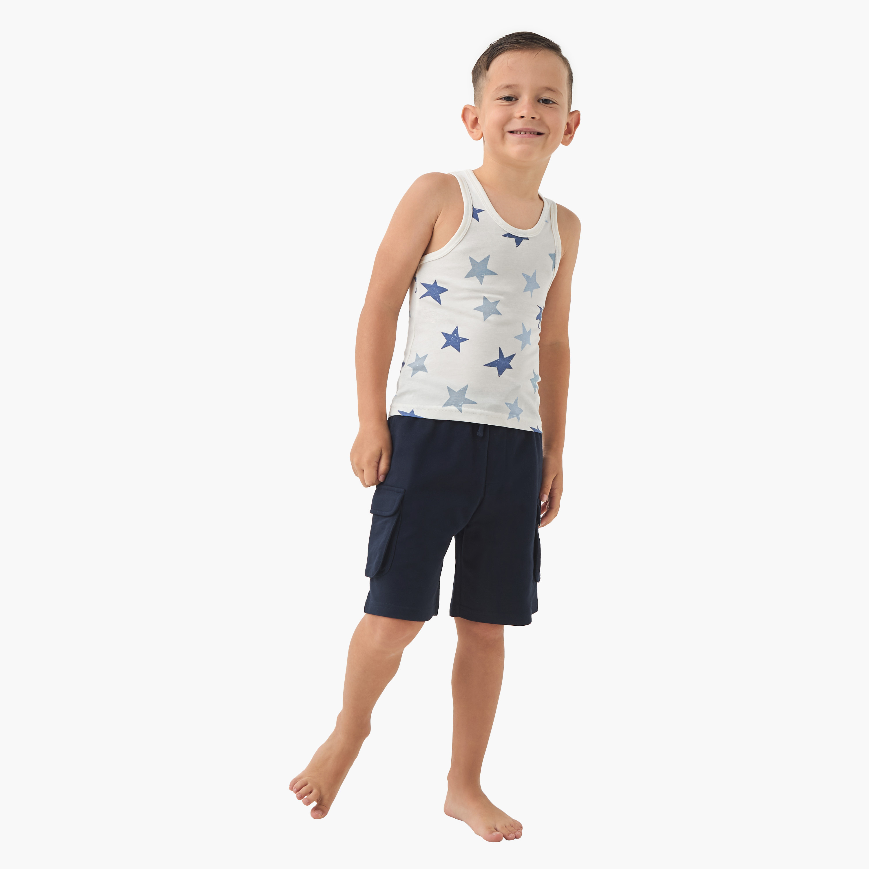 Juniors Printed Vest with Round Neck - Set of 3-boys-clothing-innerwear-vests-image-2
