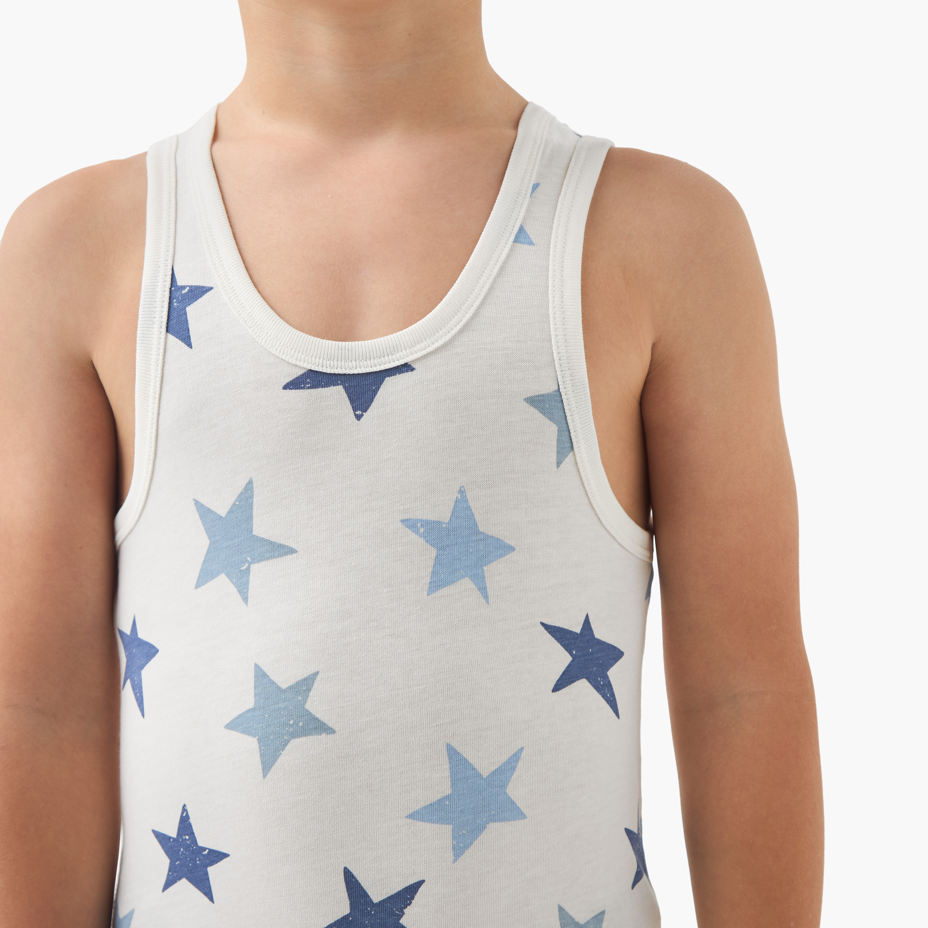 Juniors Printed Vest with Round Neck - Set of 3-boys-clothing-innerwear-vests-image-4