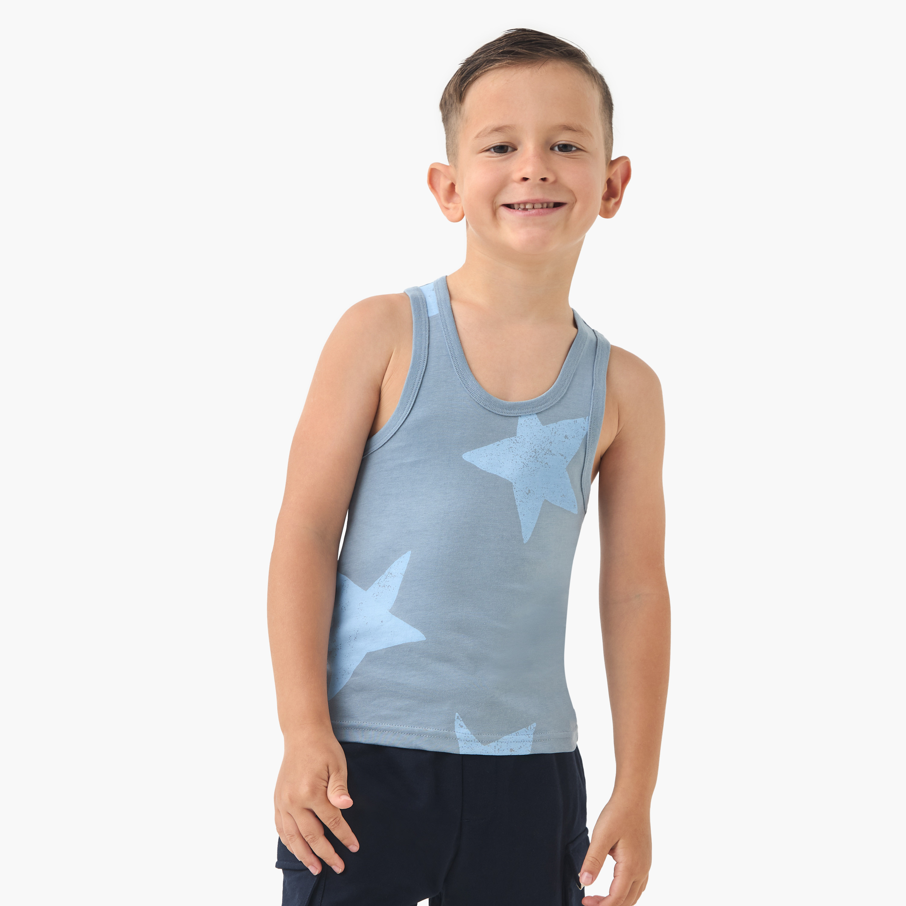 Juniors Printed Vest with Round Neck - Set of 3-boys-clothing-innerwear-vests-image-6