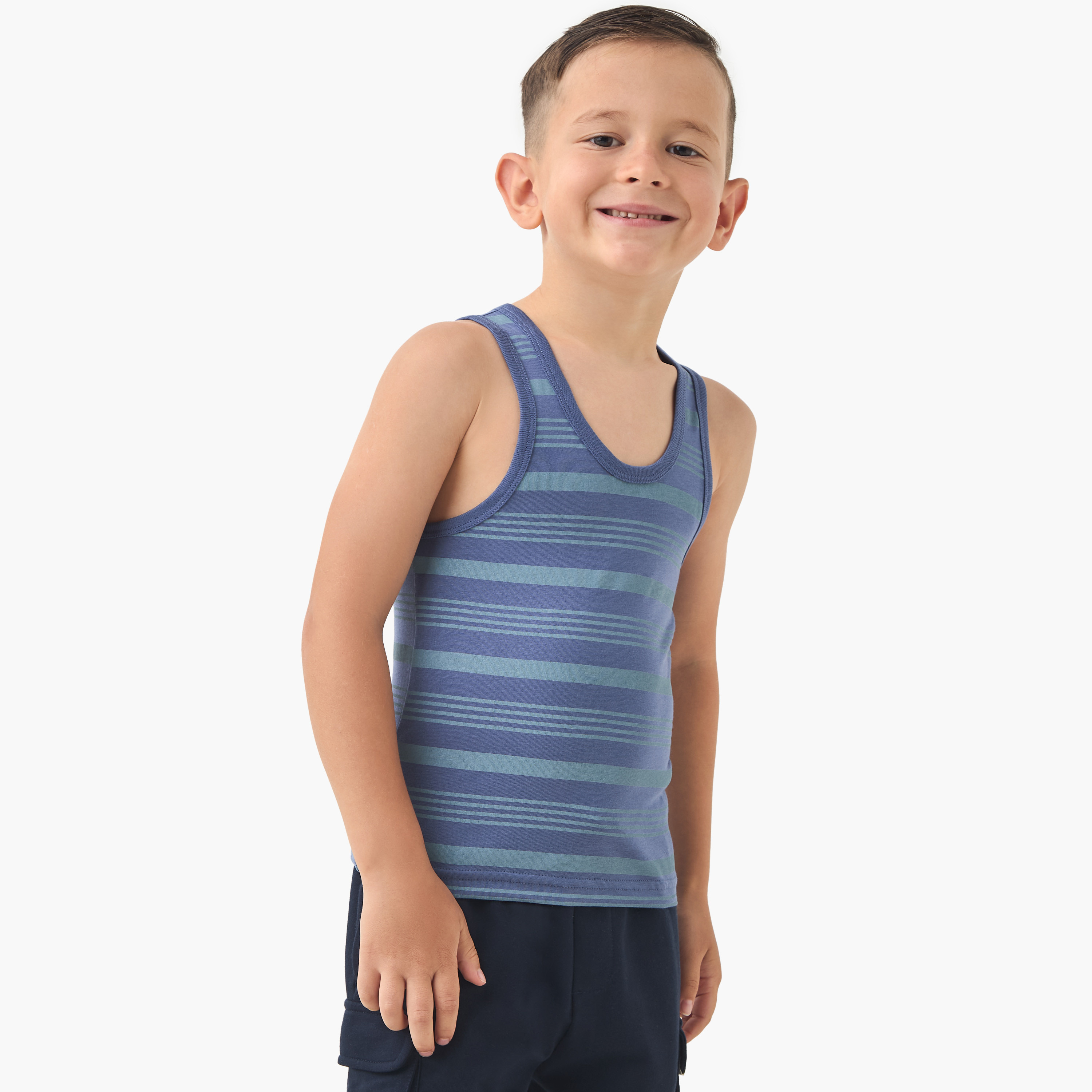 Juniors Printed Vest with Round Neck - Set of 3-boys-clothing-innerwear-vests-image-7