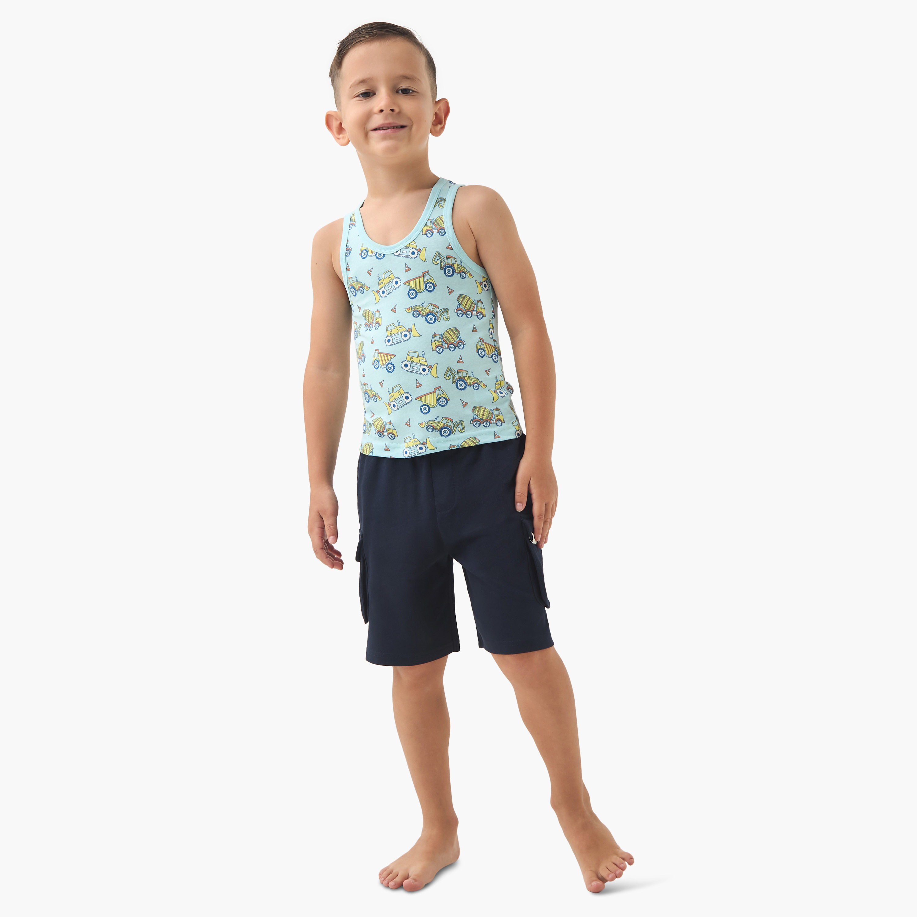 Juniors Printed Vest with Round Neck - Set of 3-boys-clothing-innerwear-vests-image-3