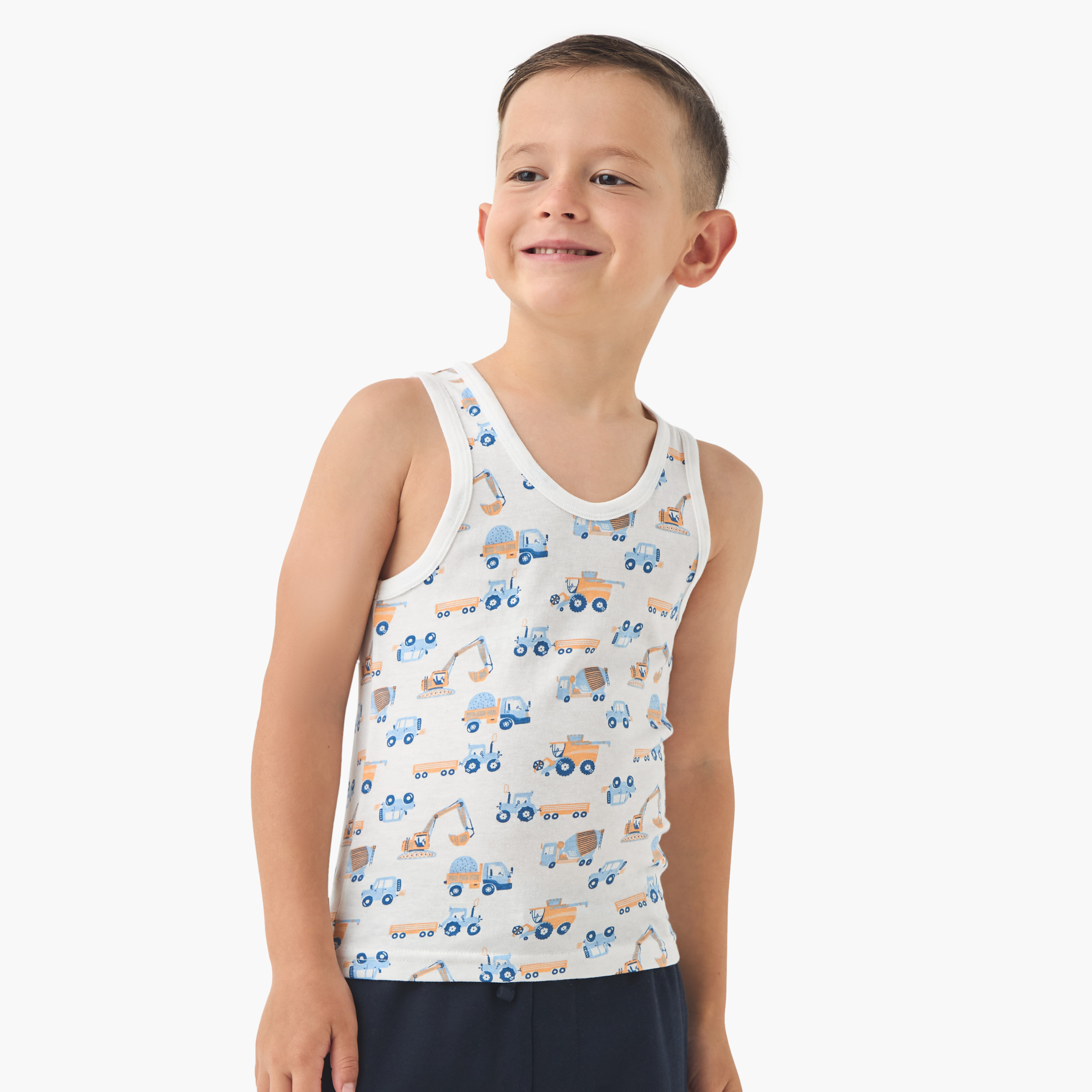 Juniors Printed Vest with Round Neck - Set of 3-boys-clothing-innerwear-vests-image-7