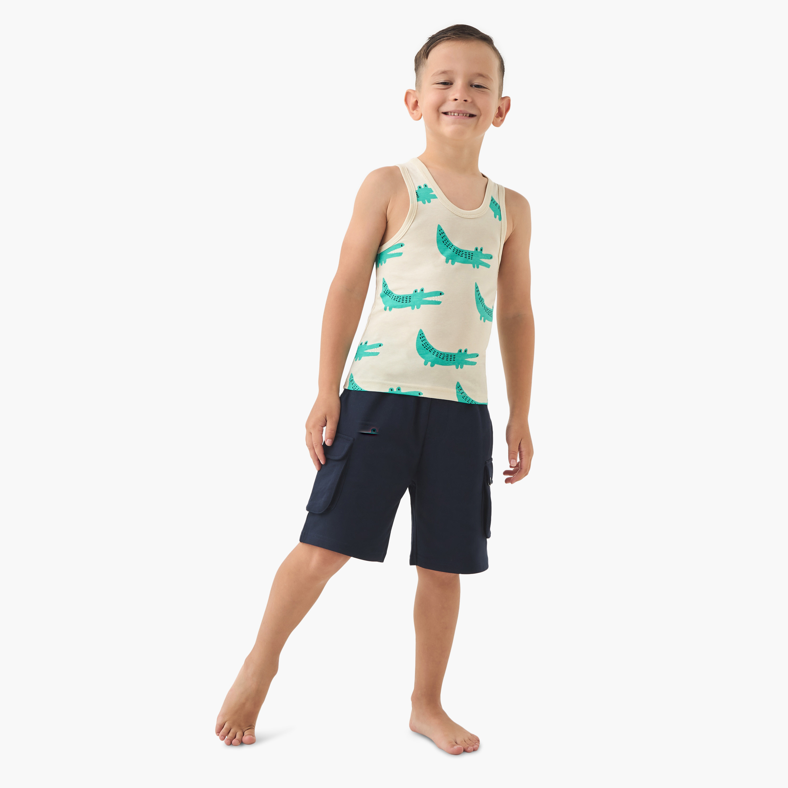 Juniors Printed Vest with Round Neck - Set of 7-boys-clothing-innerwear-vests-image-3
