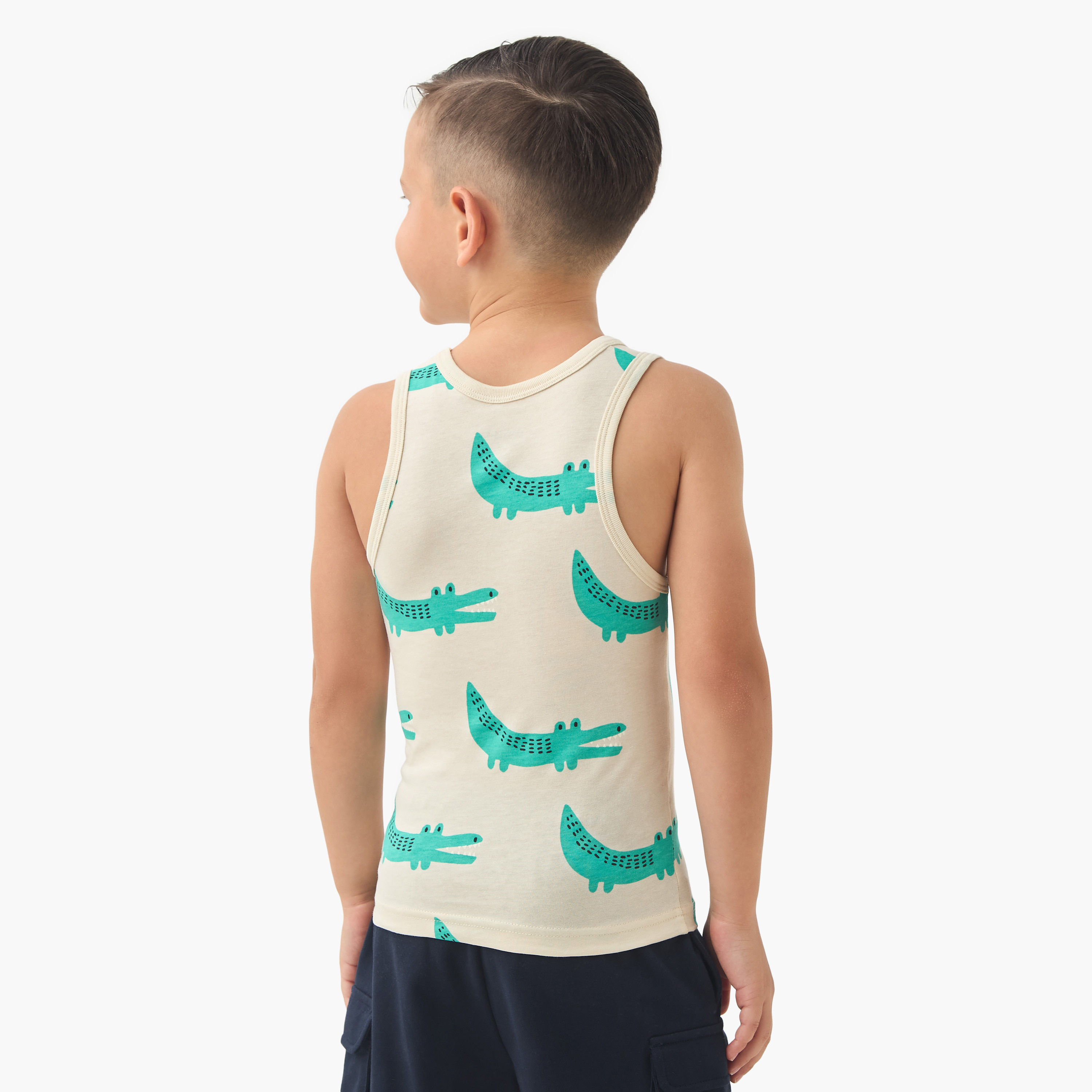 Juniors Printed Vest with Round Neck - Set of 7-boys-clothing-innerwear-vests-image-4