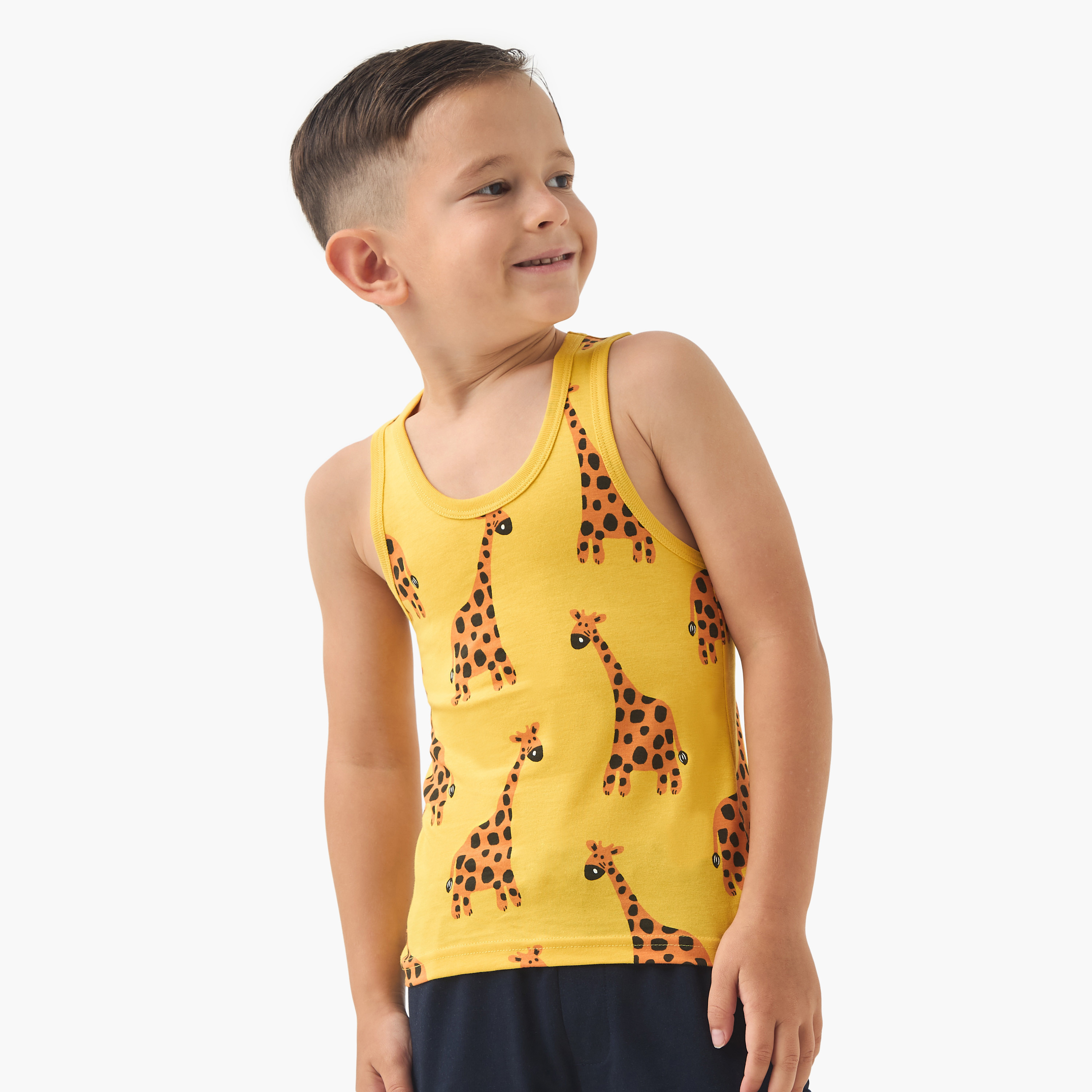 Juniors Printed Vest with Round Neck - Set of 7-boys-clothing-innerwear-vests-image-8