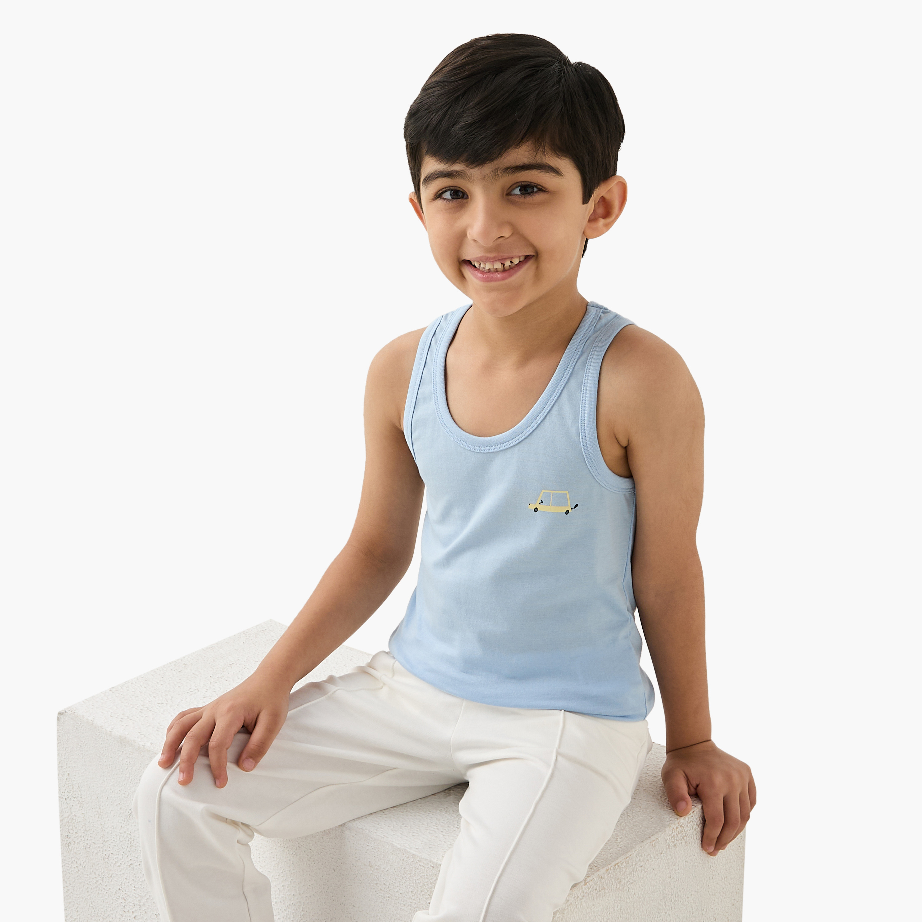 Juniors Printed Vest - Set of 7-boys-clothing-innerwear-vests-image-2