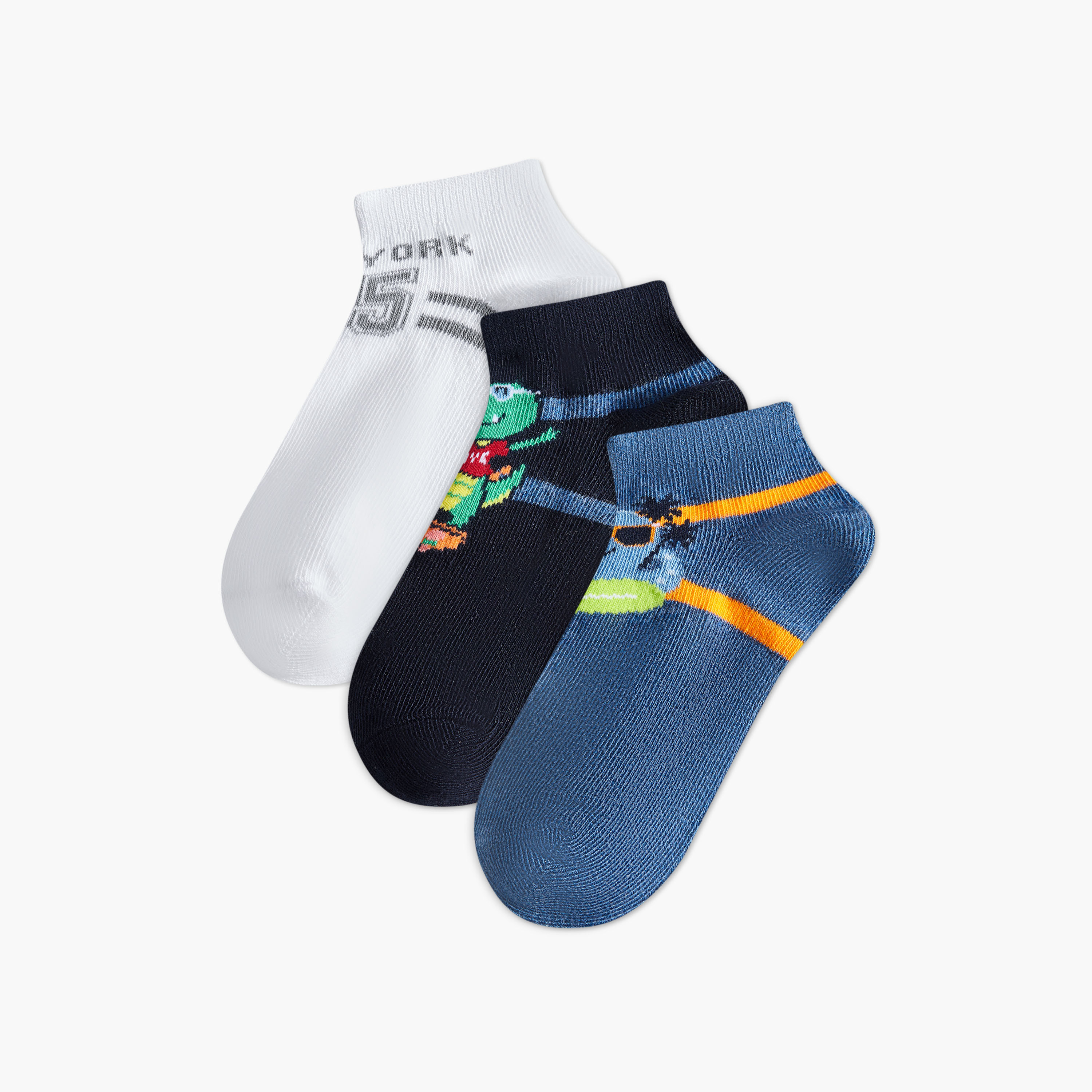 طقم جوارب طويلة 3 أزواج بطبعات من جونيورز-boys-accessories-socks-image-1