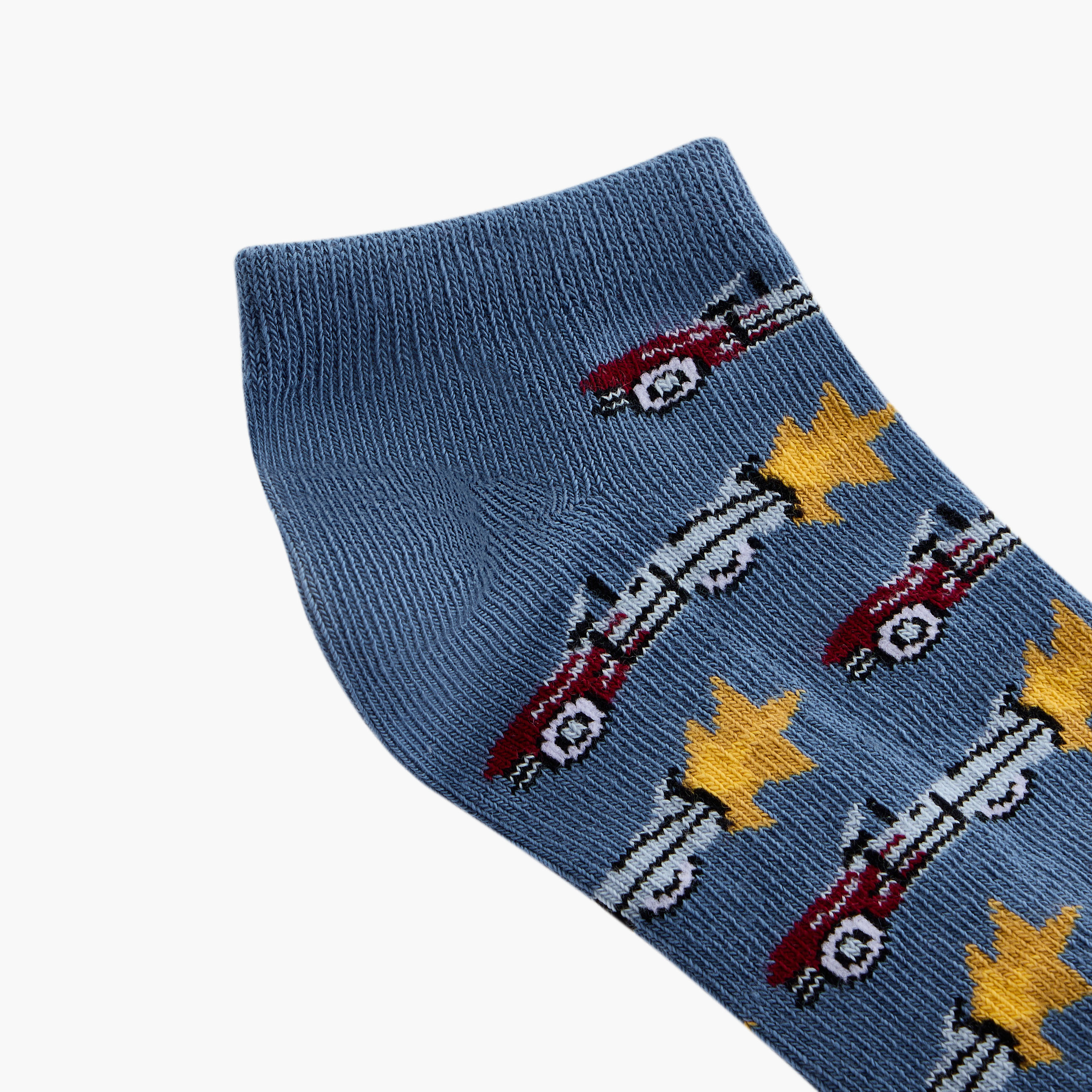 Juniors Printed Ankle Length Socks - Set of 3-boys-accessories-socks-image-5