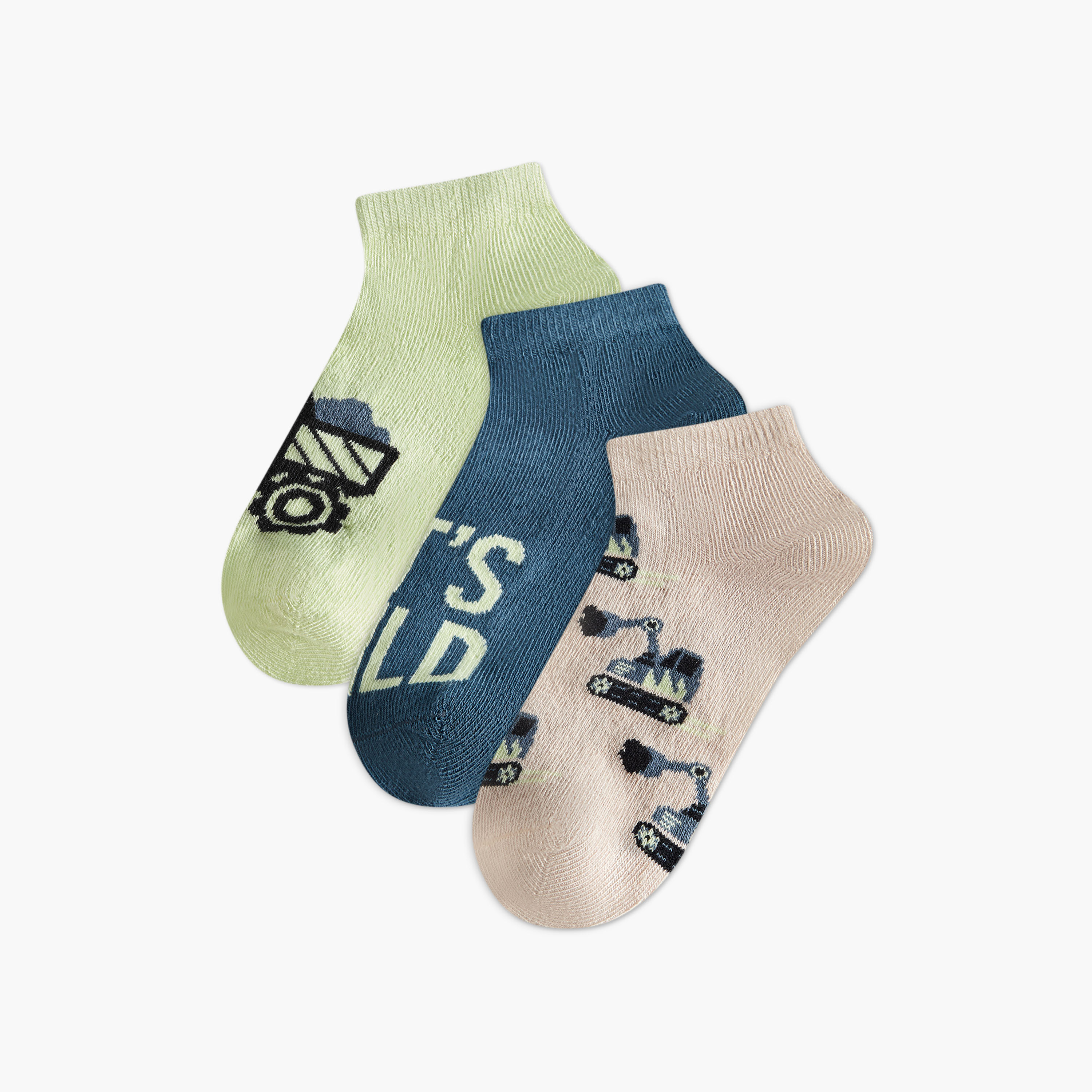 طقم جوارب طويلة 3 أزواج بطبعات من جونيورز-boys-accessories-socks-image-1