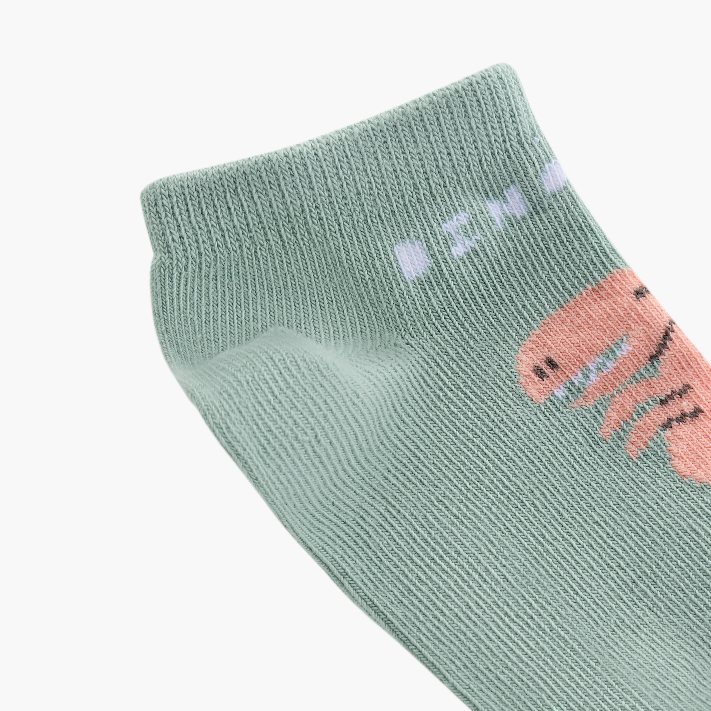 Juniors Dino Print Ankle Length Socks - Set of 7-baby-boys-accessories-socks-image-5