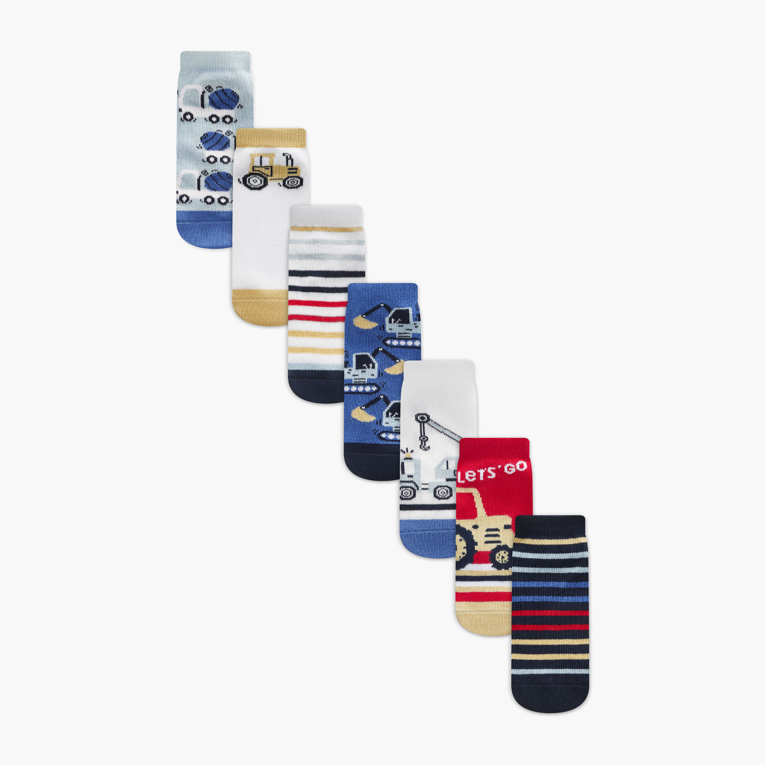 Juniors Printed Ankle Length Socks - Set of 7-baby-boys-accessories-socks-image-1