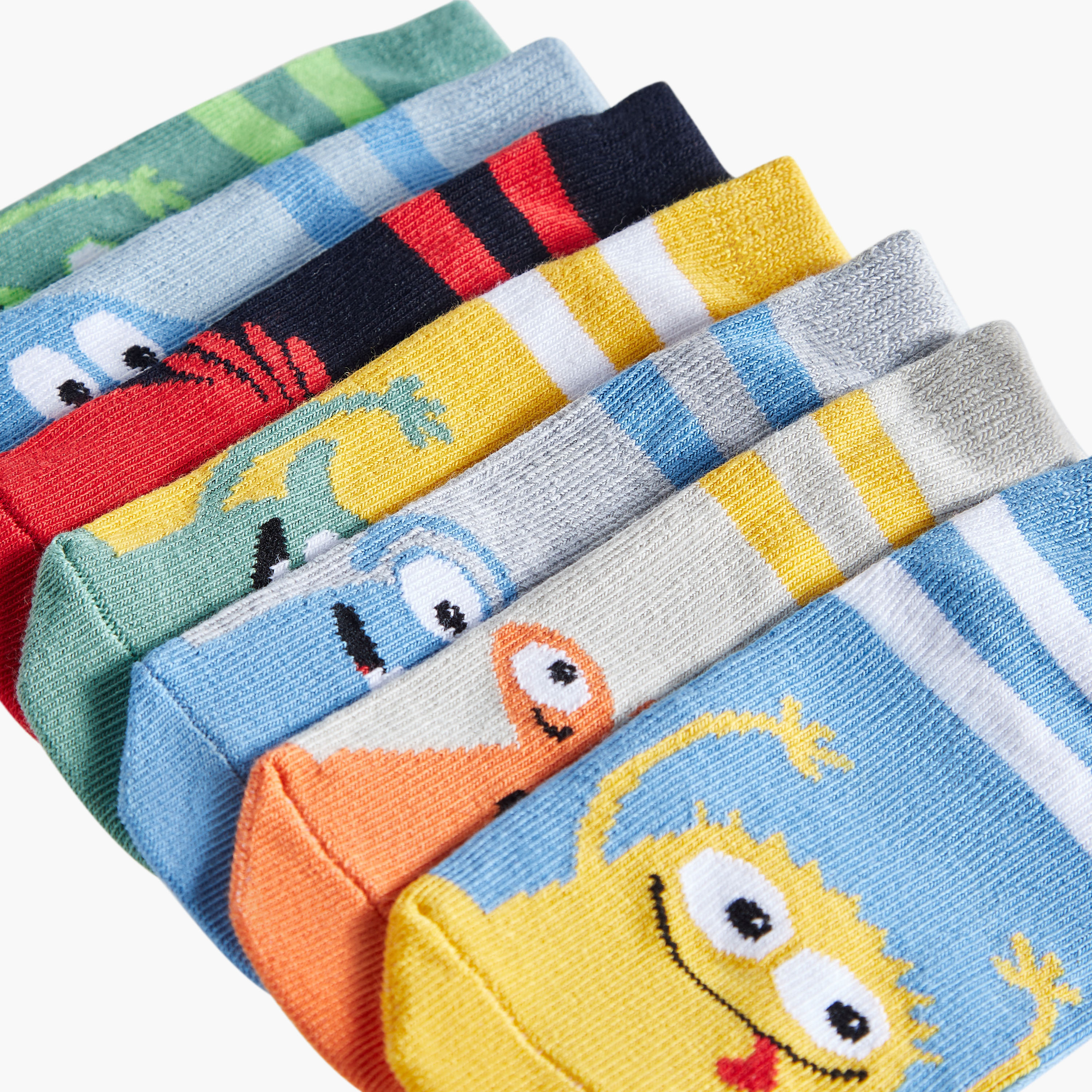 Juniors Animal Print Crew Length Socks - Set of 7-baby-boys-accessories-socks-image-4