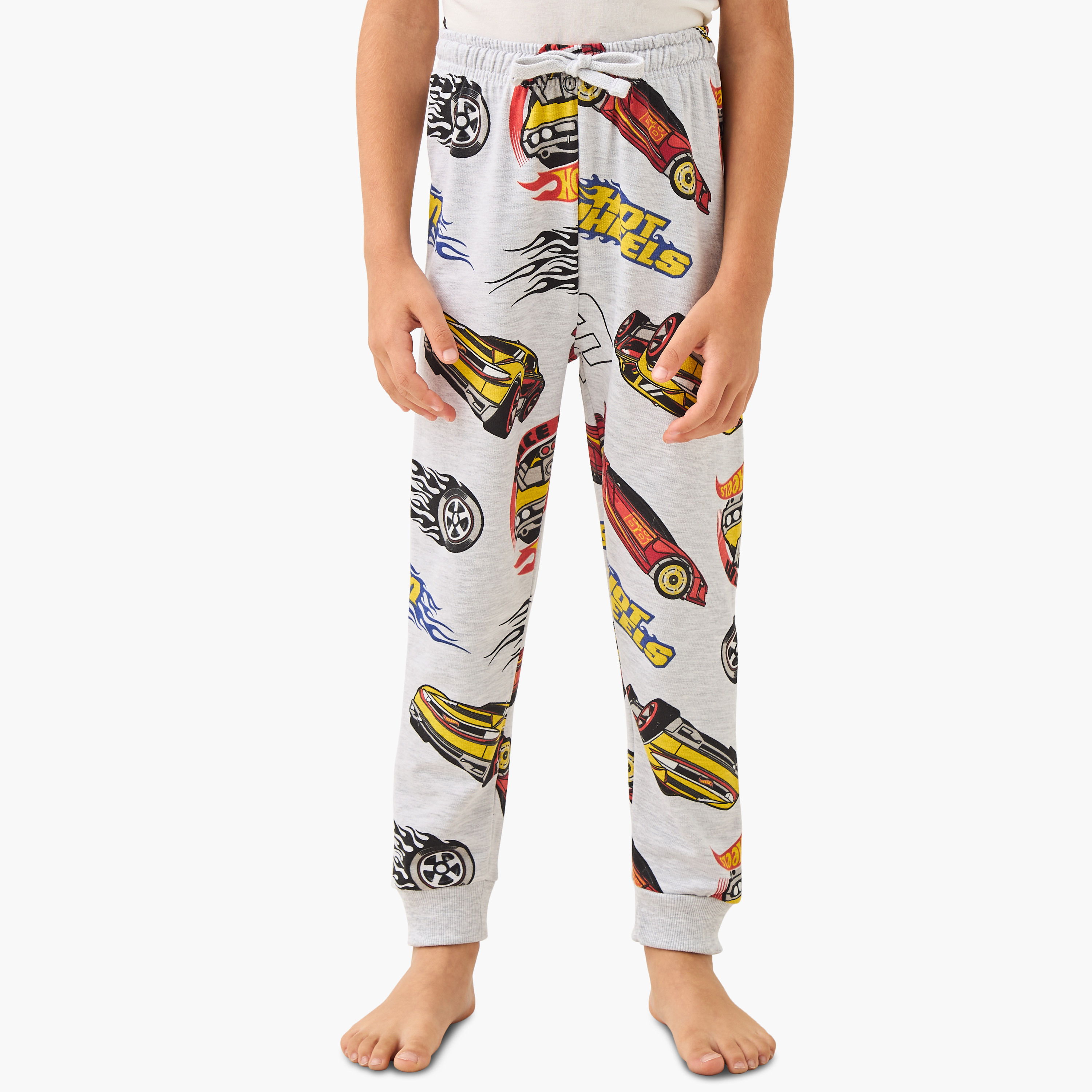 Hot Wheels Print T-shirt and Pyjama Set-boys-clothing-nightwear-image-3
