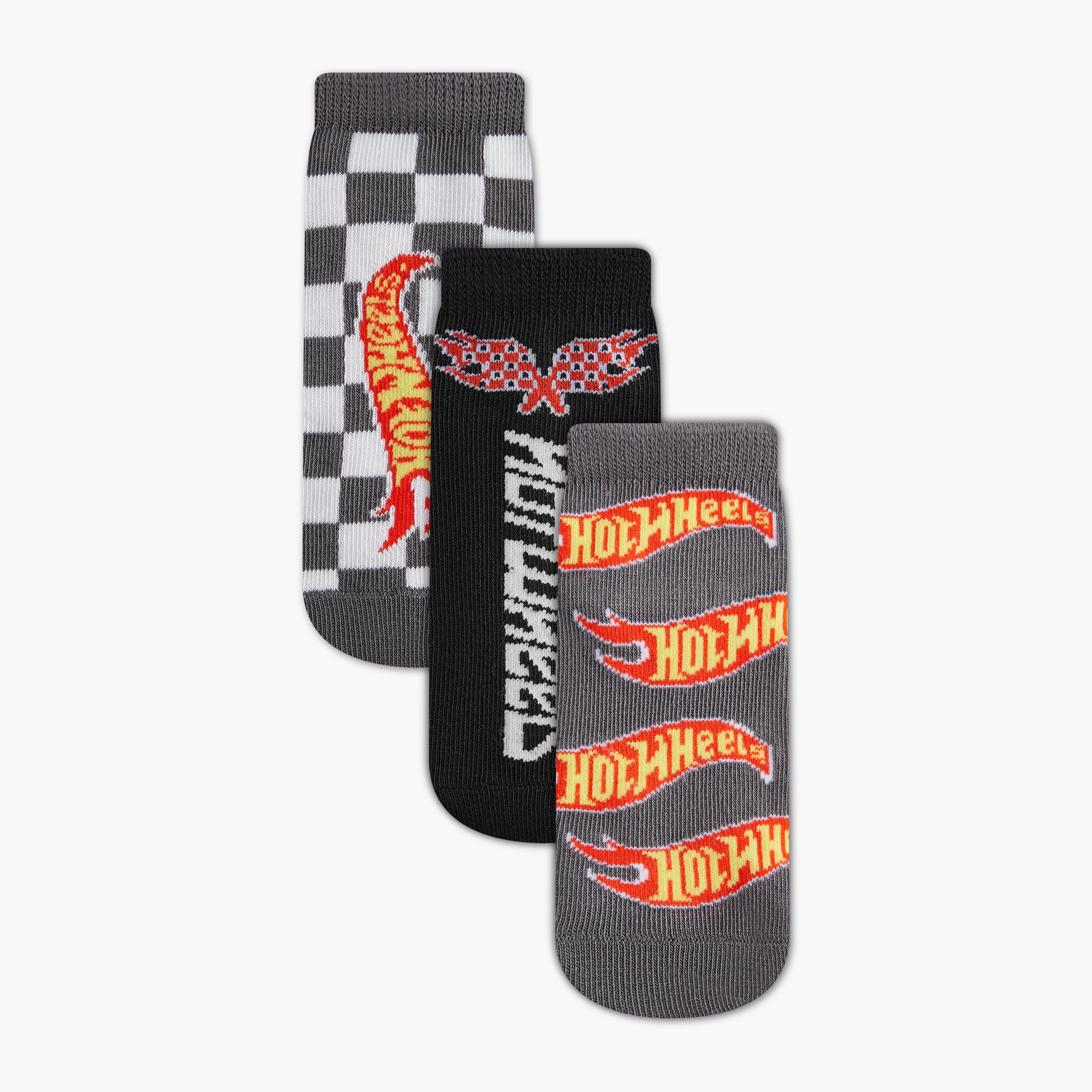 Hot Wheels Detail Ankle Length Socks - Set of 3-boys-accessories-socks-image-1