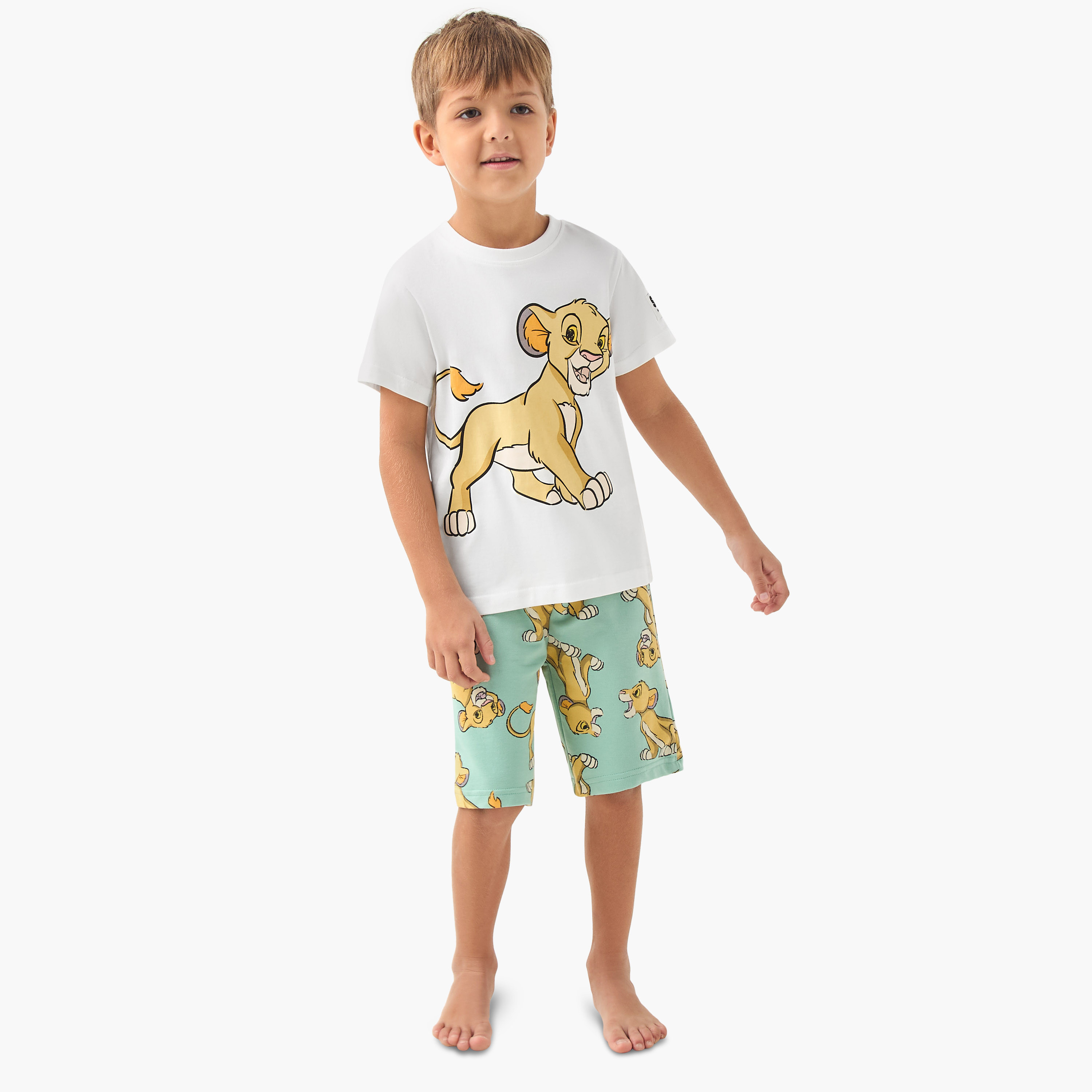 Disney The Lion King Print T-shirt and Shorts Set-boys-clothing-nightwear-image-1