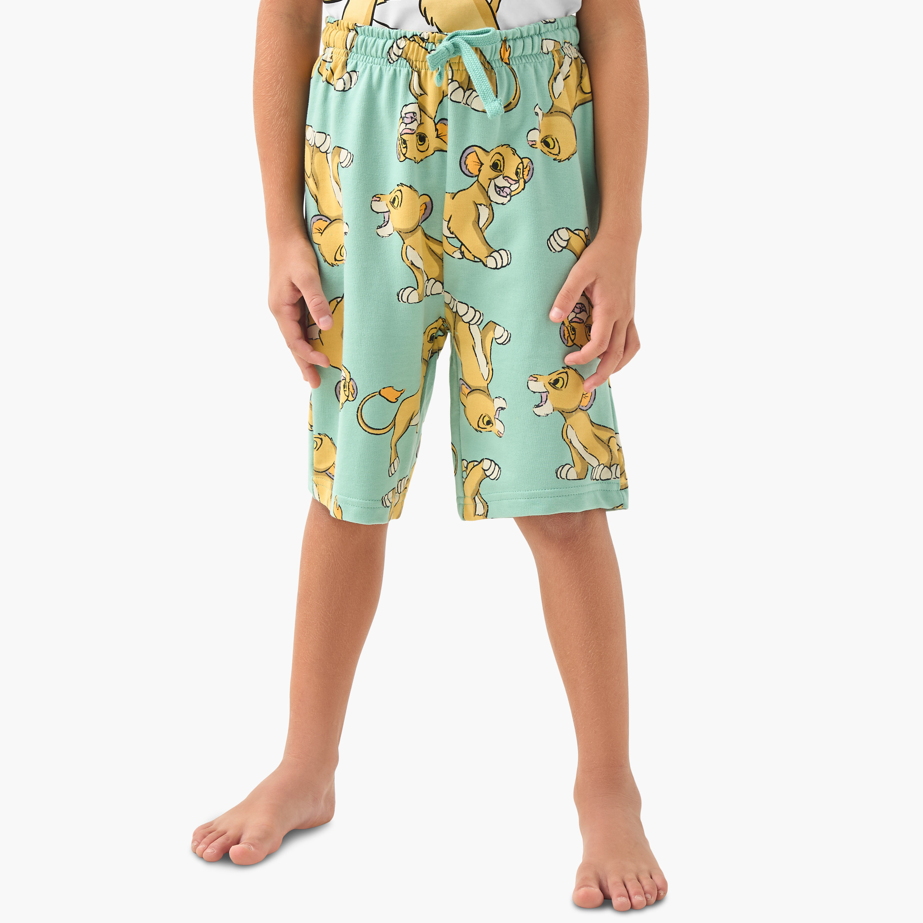 Disney The Lion King Print T-shirt and Shorts Set-boys-clothing-nightwear-image-4