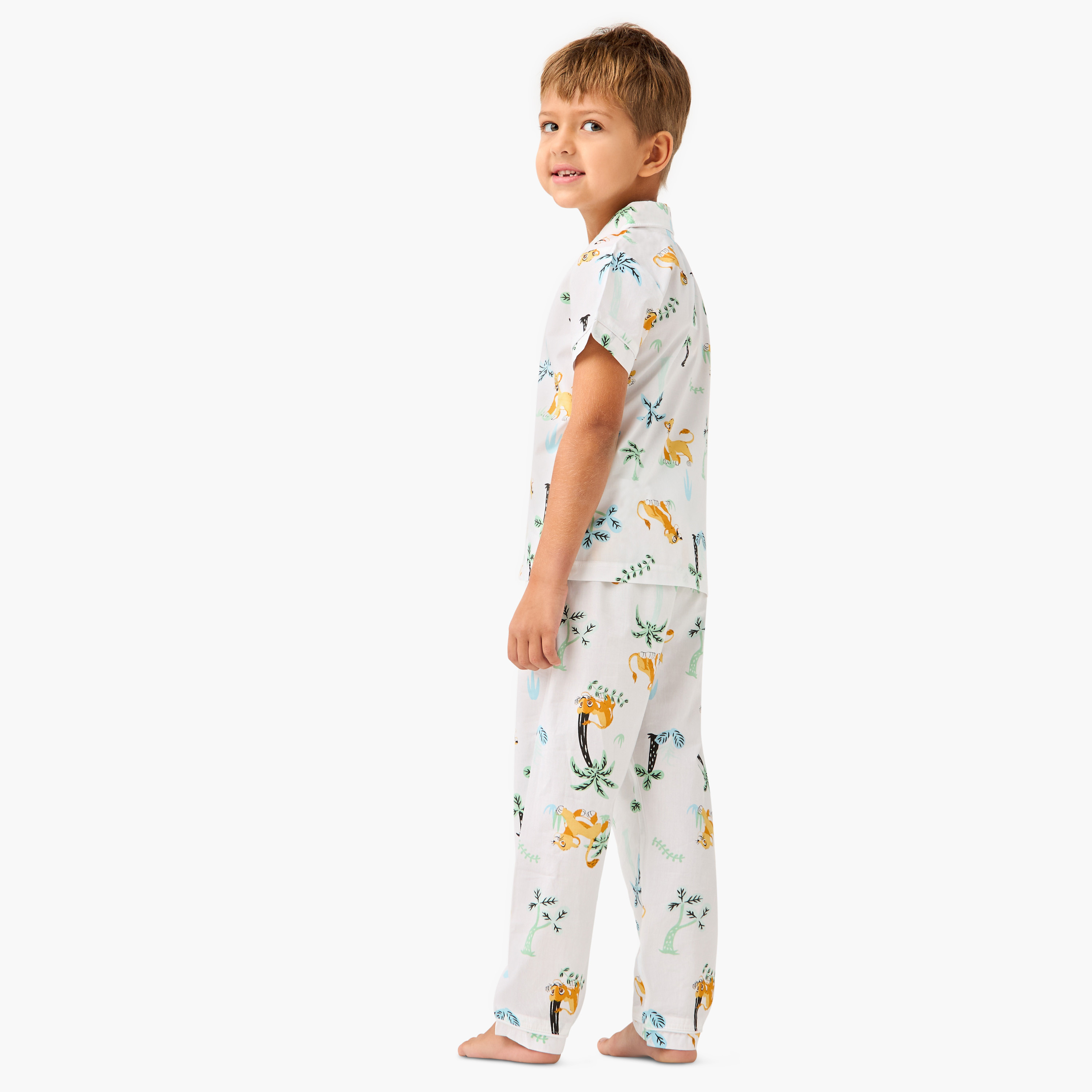 Juniors Lion King Print Shirt and Pyjama Set-boys-clothing-nightwear-image-5