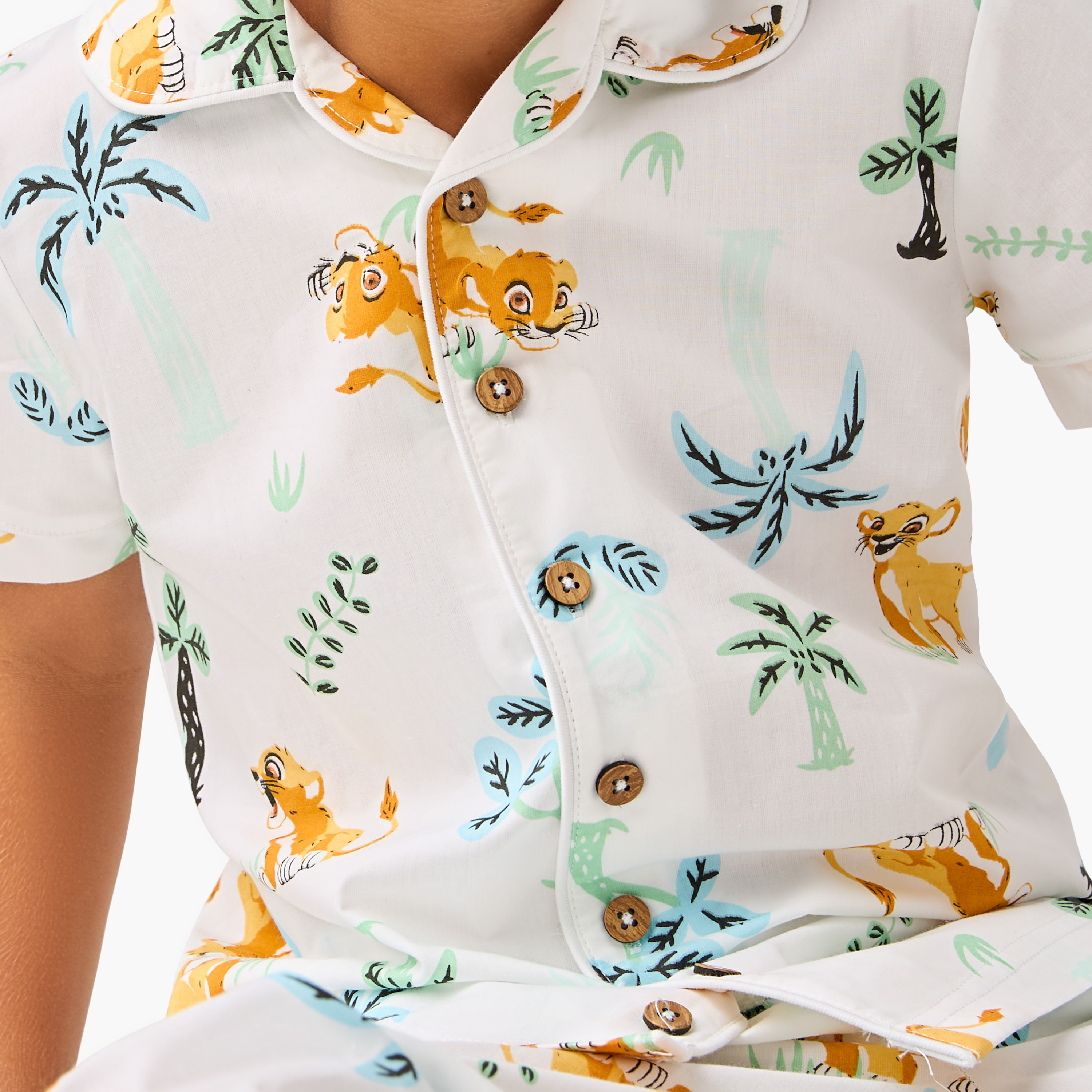 Juniors Lion King Print Shirt and Pyjama Set-boys-clothing-nightwear-image-6