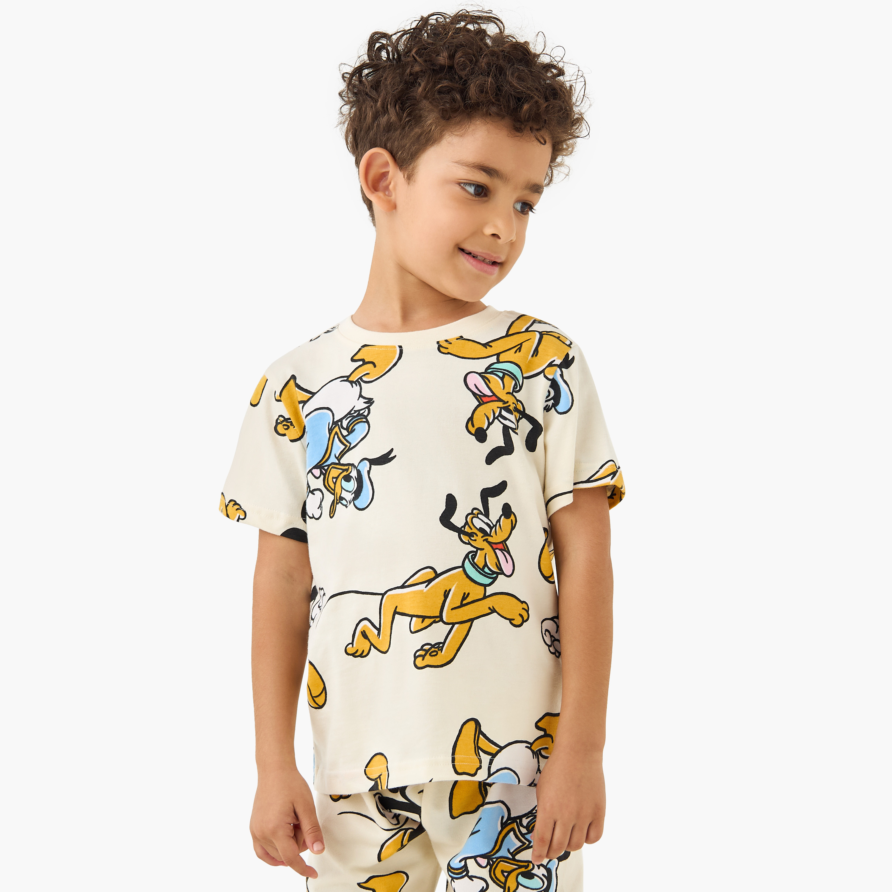 Disney Mickey and Friends Print T-shirt and Pyjama Set-boys-clothing-nightwear-image-2