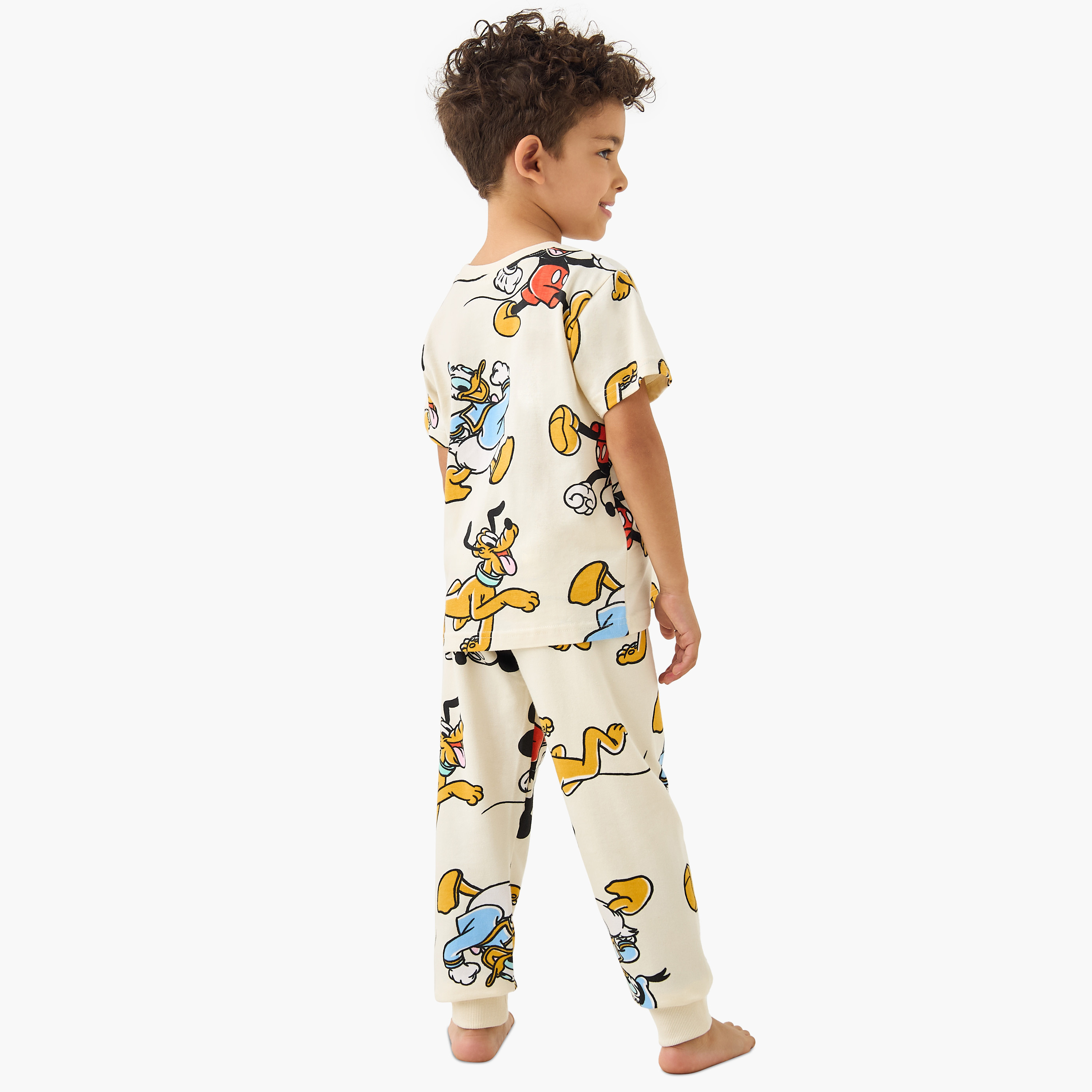Disney Mickey and Friends Print T-shirt and Pyjama Set-boys-clothing-nightwear-image-4