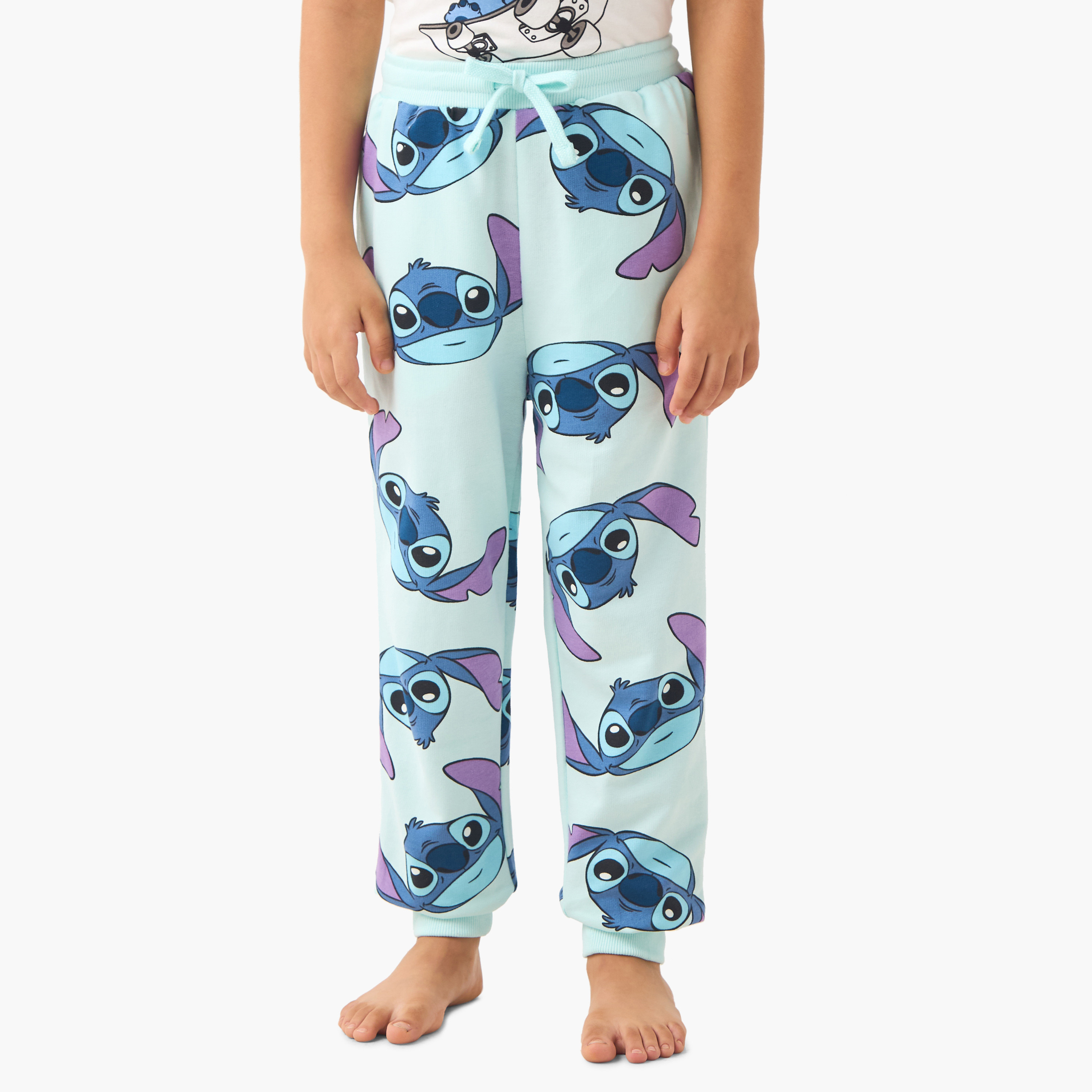 Disney Stitch Print T-shirt and Pyjama Set-boys-clothing-nightwear-image-3