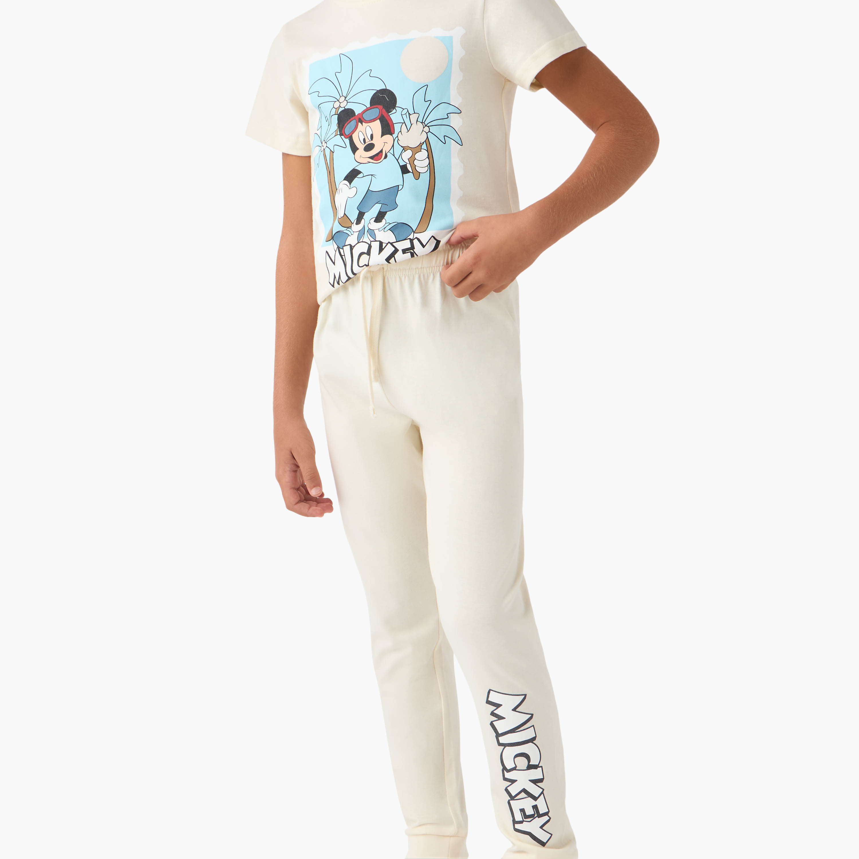Disney Mickey Mouse Printed T-shirt and Pyjamas - Set of 2-boys-clothing-nightwear-image-6