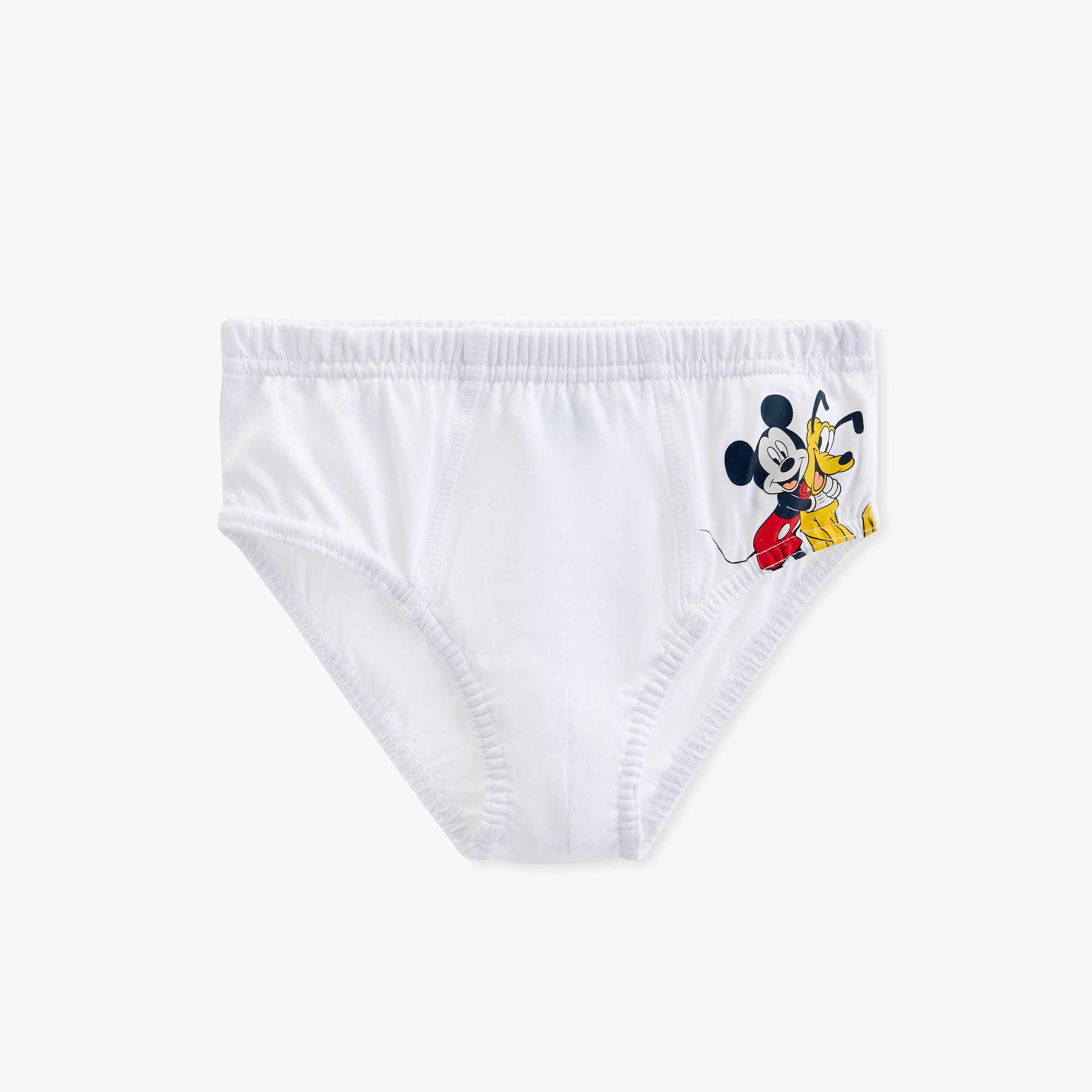 Disney Mickey Mouse Print Briefs with Elasticated Waistband - Set of 3-baby-boys-clothing-innerwear-image-3