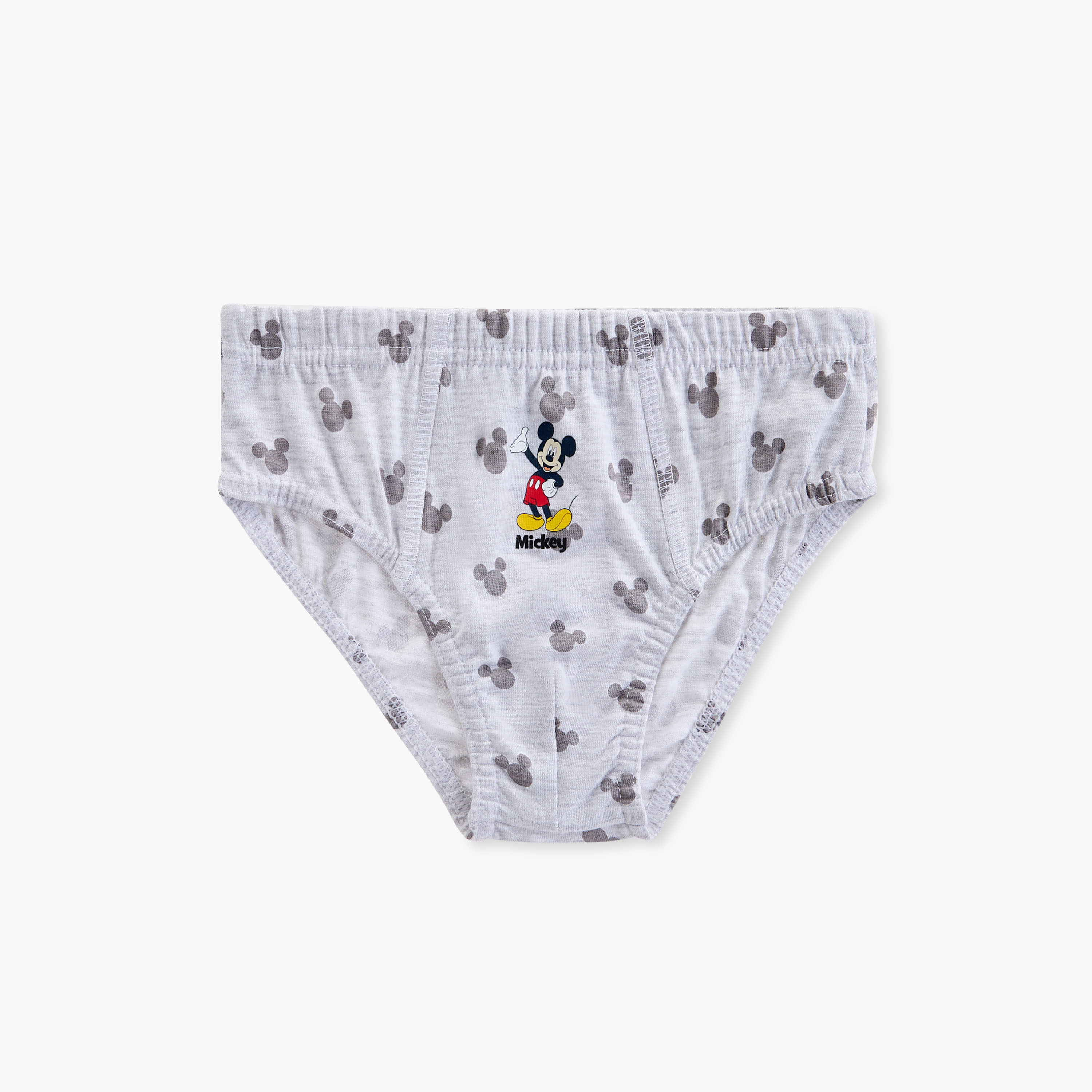 Disney Mickey Mouse Print Briefs with Elasticated Waistband - Set of 3-baby-boys-clothing-innerwear-image-4