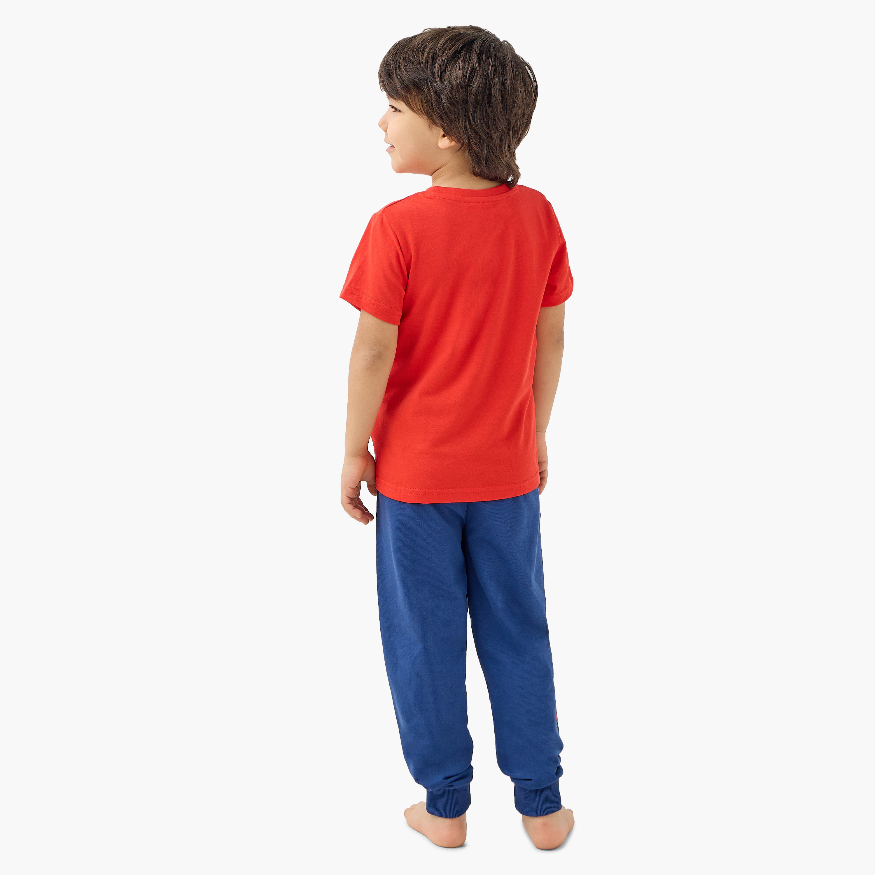 Spider-Man Print T-shirt and Pyjama Set-boys-clothing-nightwear-image-4