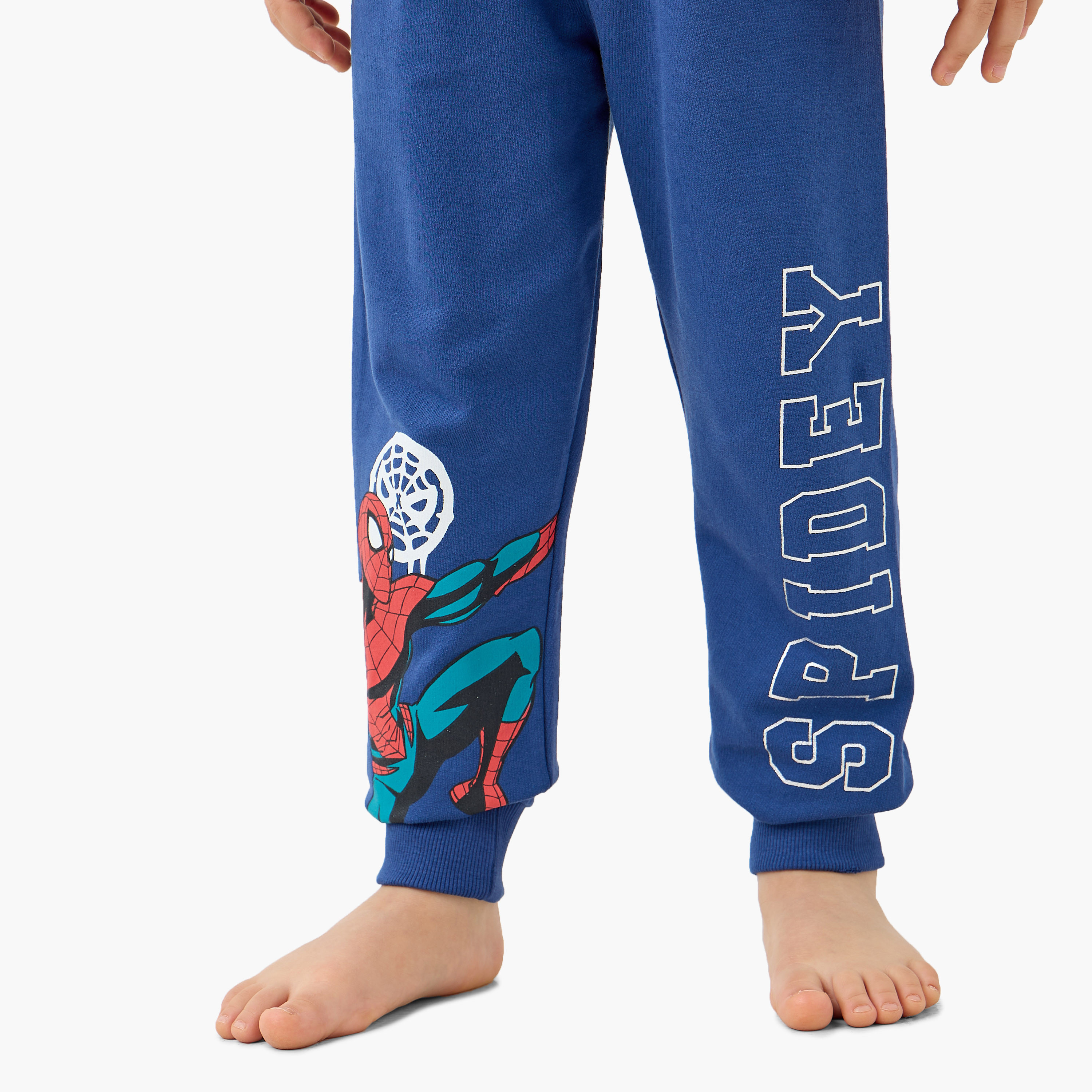 Spider-Man Print T-shirt and Pyjama Set-boys-clothing-nightwear-image-6