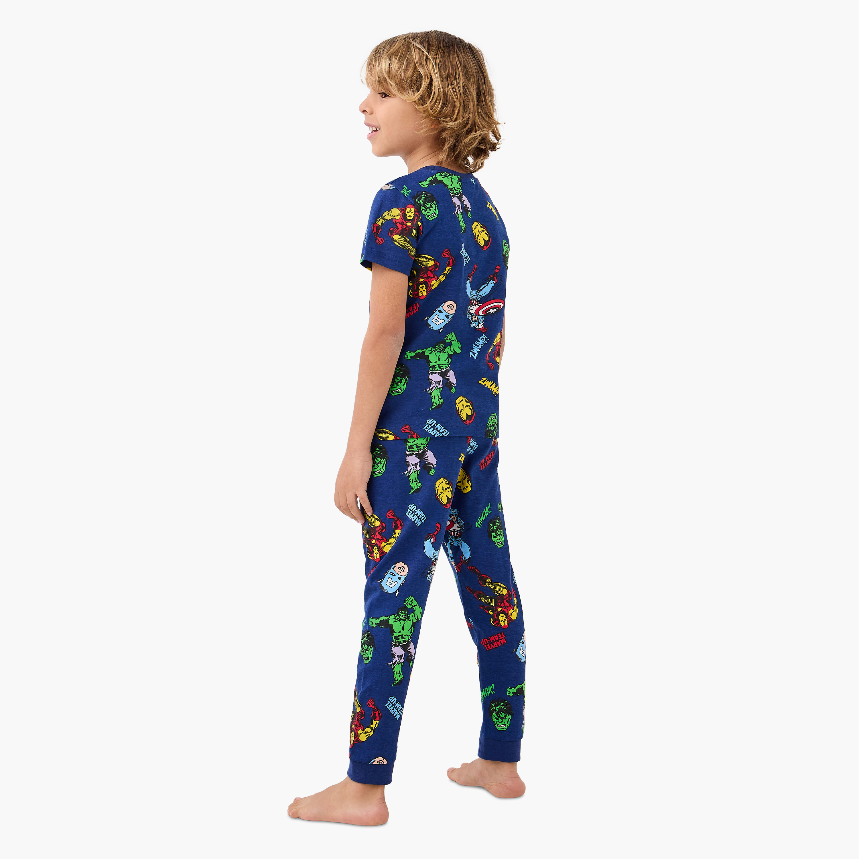 Avengers Print T-shirt and Pyjamas - Set of 2-boys-clothing-nightwear-image-4