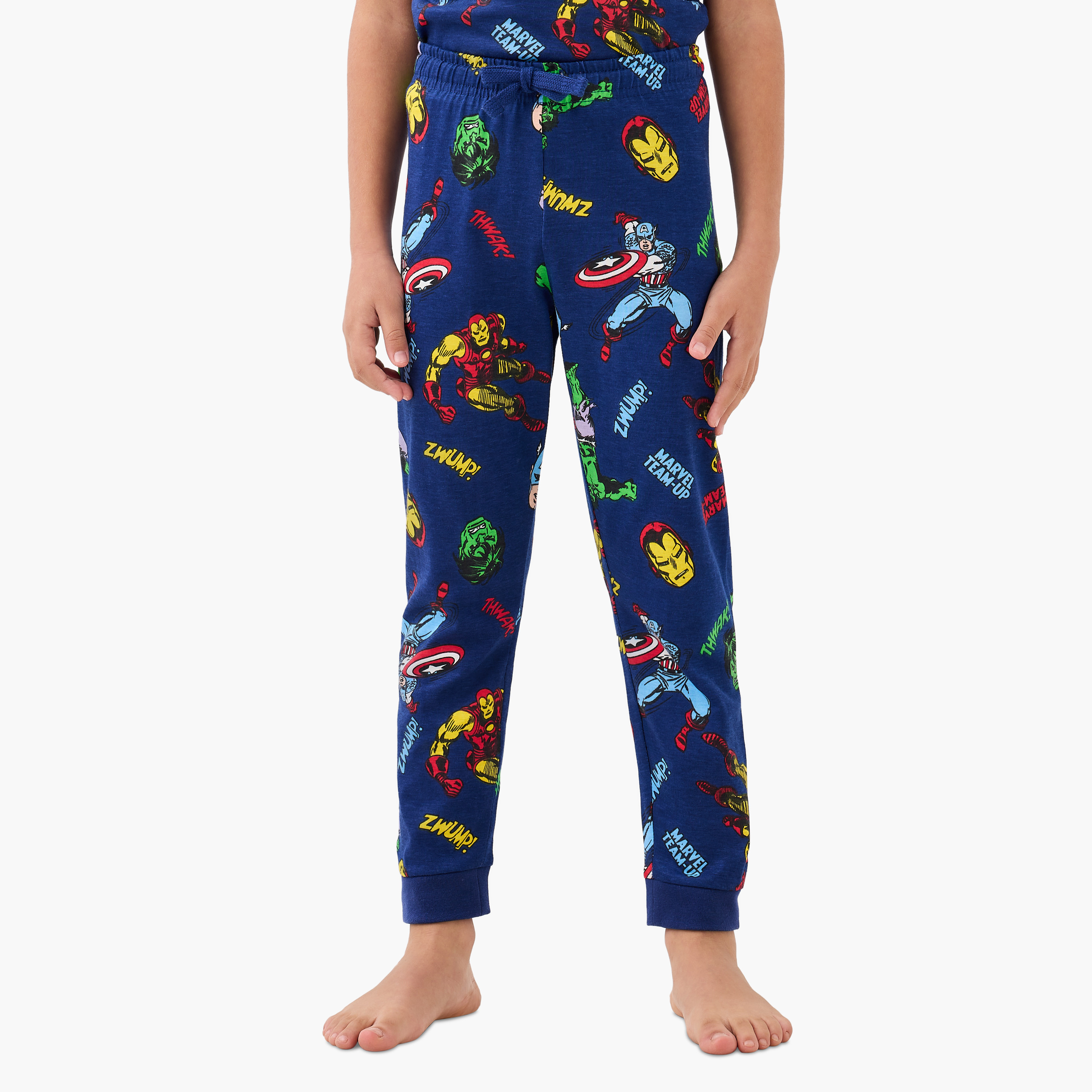 Avengers Print T-shirt and Pyjamas - Set of 2-boys-clothing-nightwear-image-5