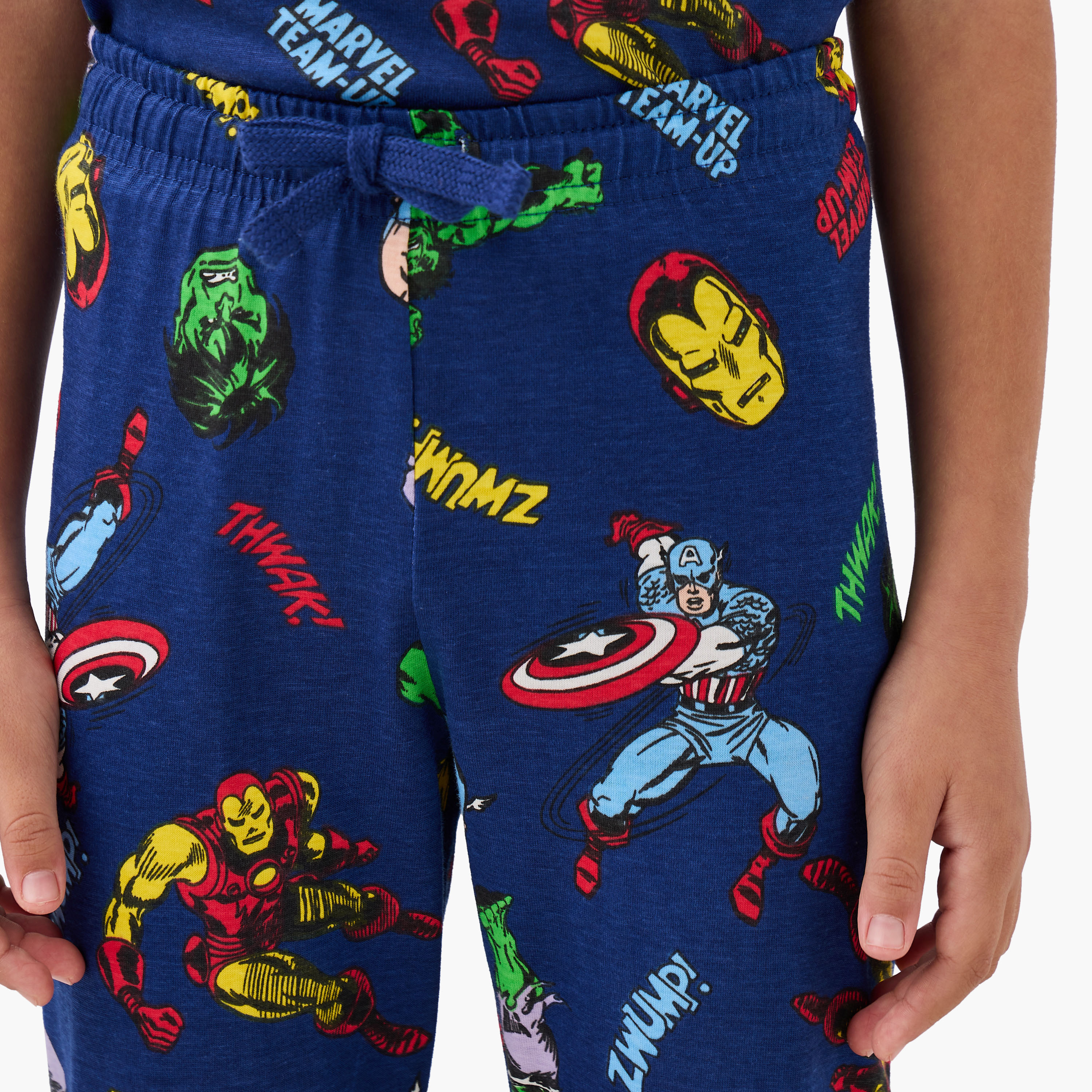 Avengers Print T-shirt and Pyjamas - Set of 2-boys-clothing-nightwear-image-7
