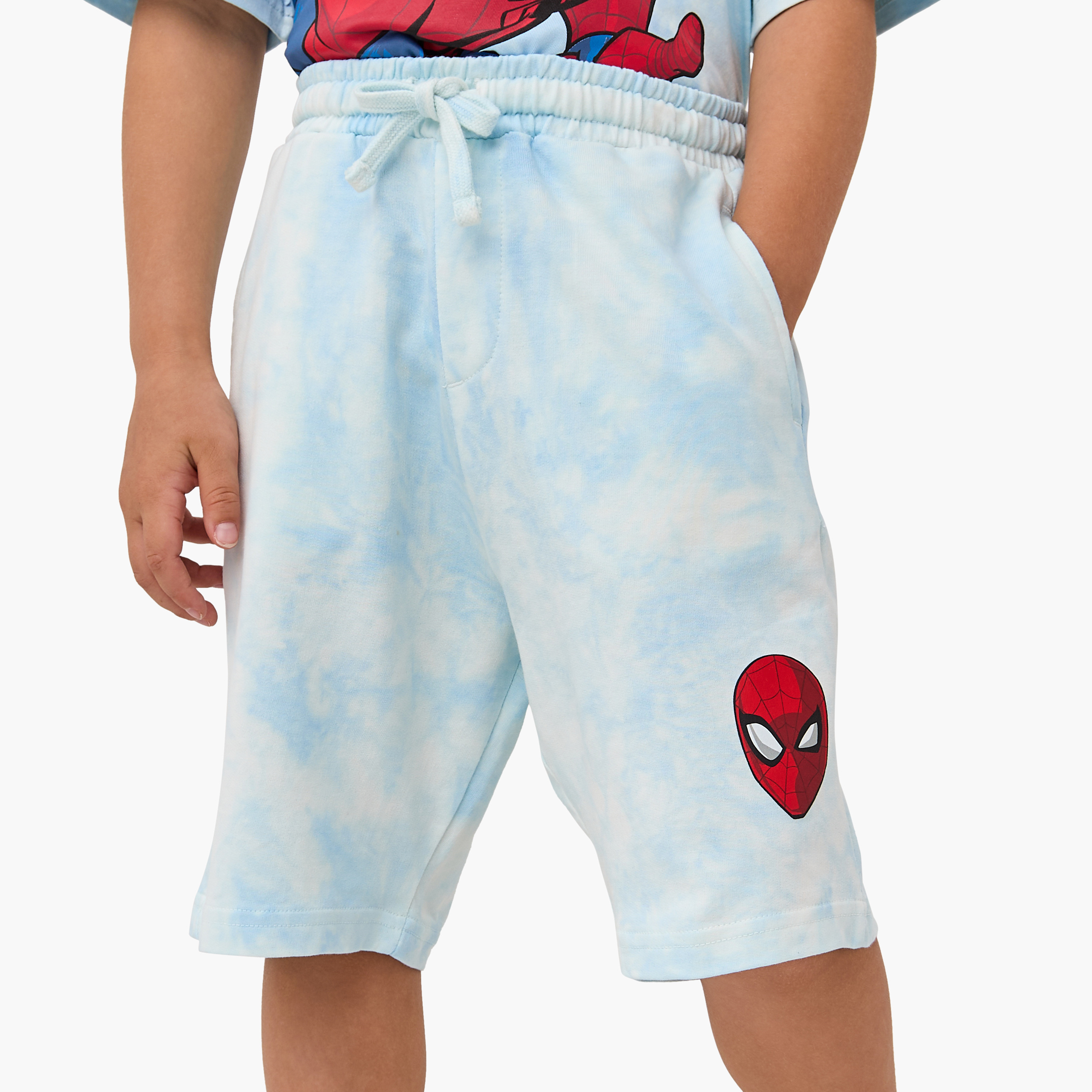 Spider-Man Print T-shirt and Shorts Set-boys-clothing-nightwear-image-3