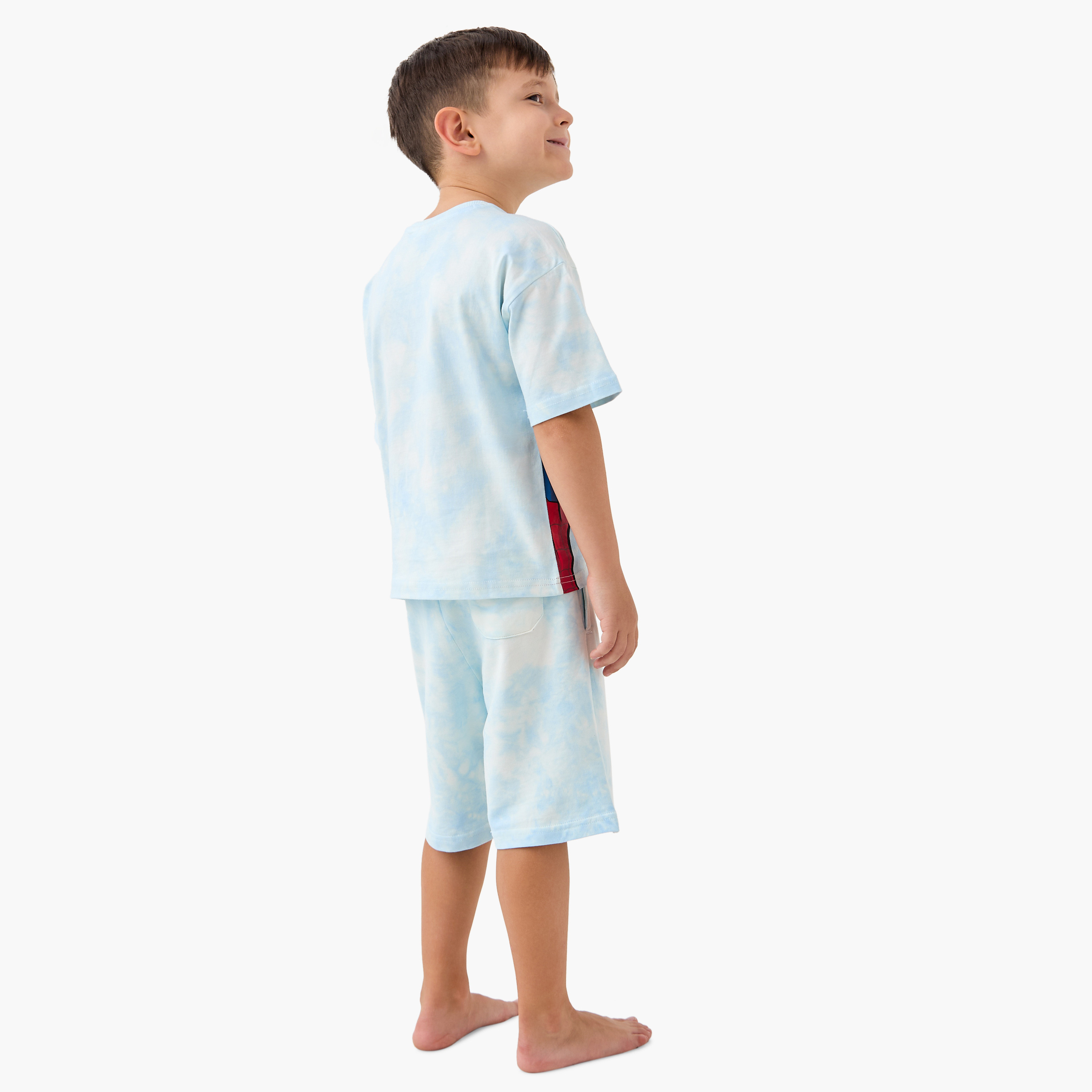 Spider-Man Print T-shirt and Shorts Set-boys-clothing-nightwear-image-4