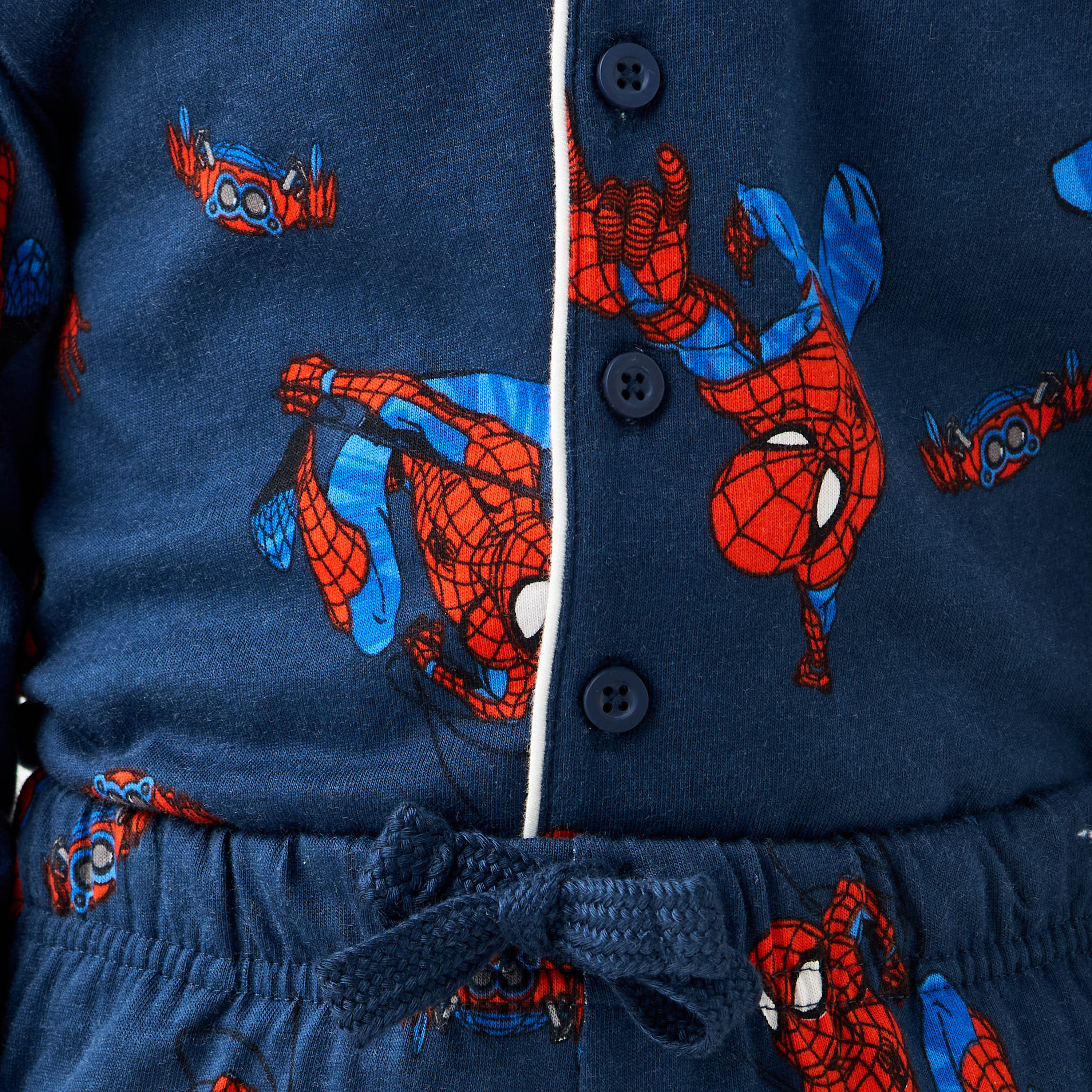 Spider-Man Print Shirt and Pyjama Set-boys-clothing-nightwear-image-6