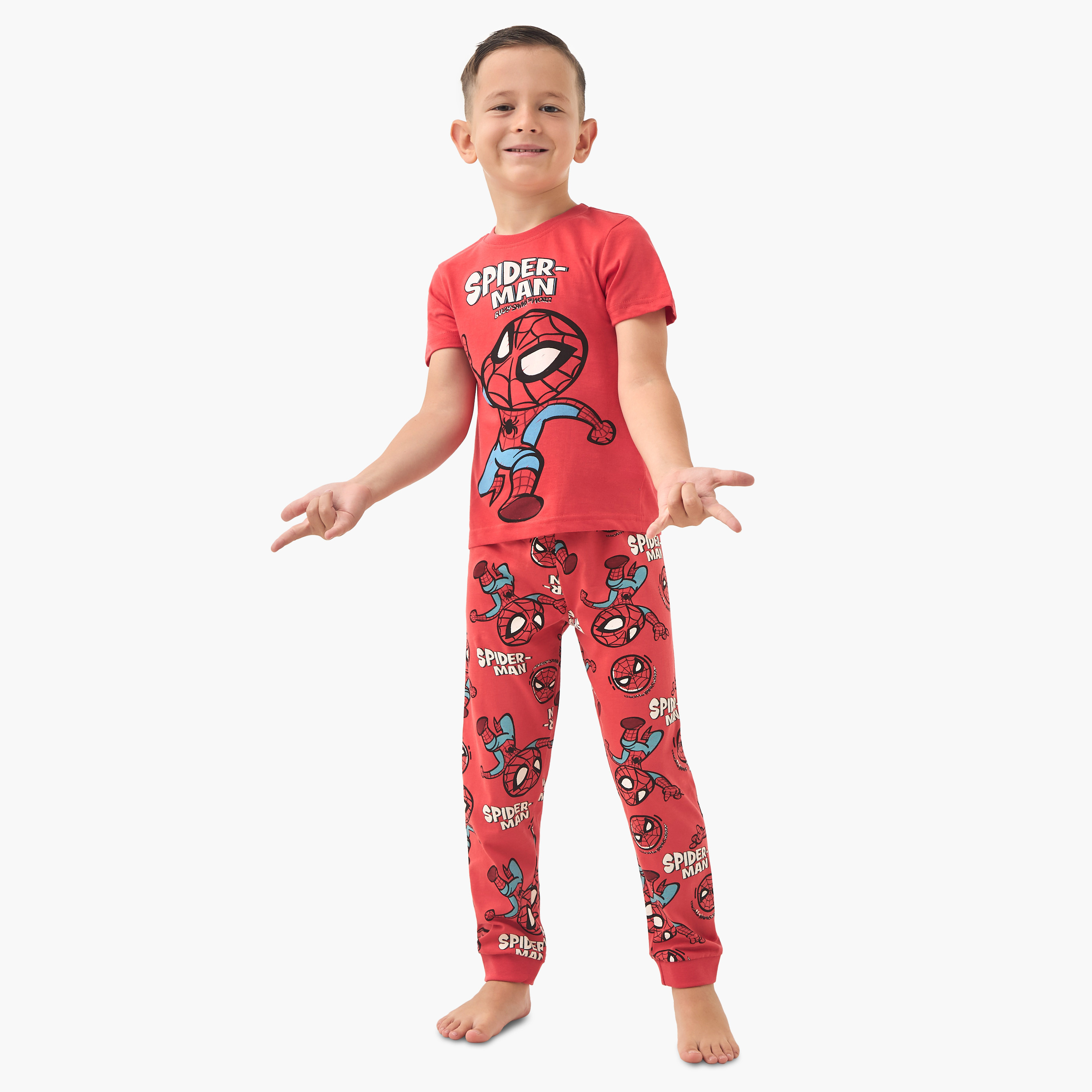 Avengers Print T-shirts and Pyjamas - Set of 2-boys-clothing-nightwear-image-3