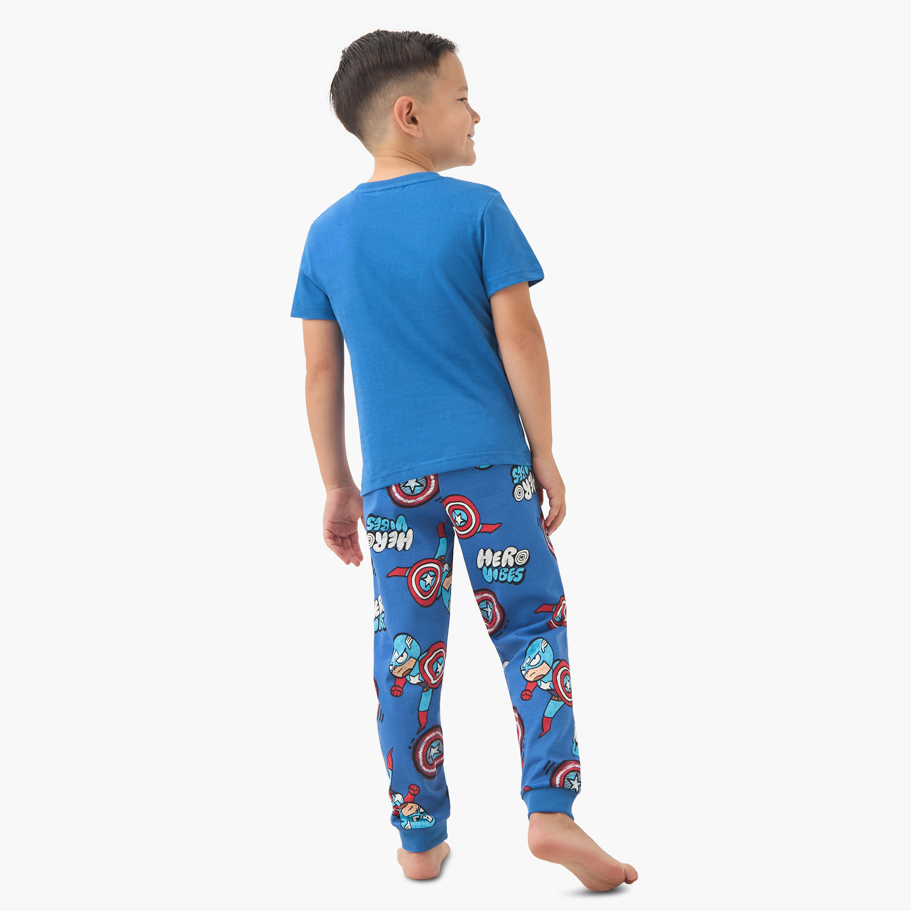 Avengers Print T-shirts and Pyjamas - Set of 2-boys-clothing-nightwear-image-6