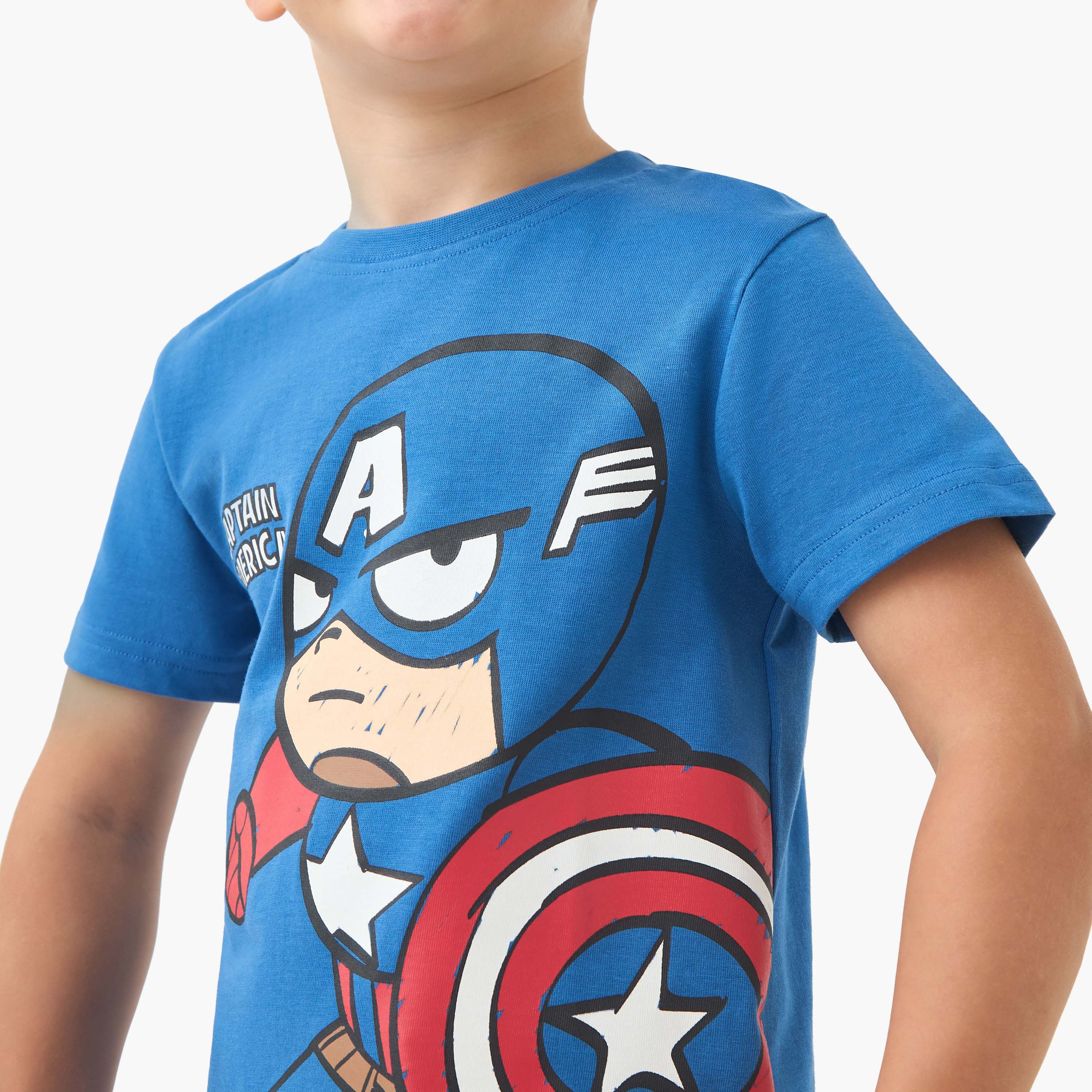 Avengers Print T-shirts and Pyjamas - Set of 2-boys-clothing-nightwear-image-7