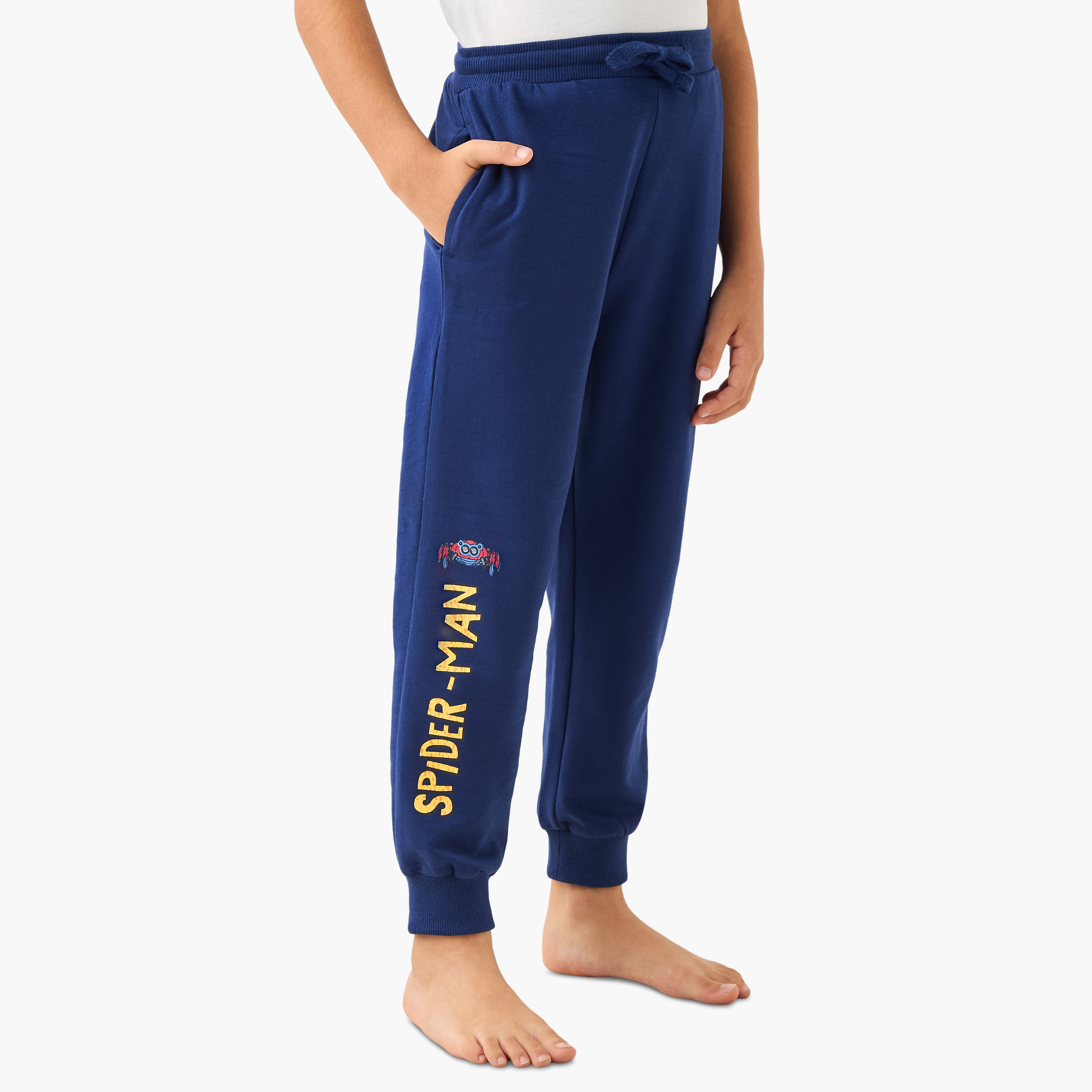 Spider-Man Print T-shirt and Pyjama Set-boys-clothing-nightwear-image-3