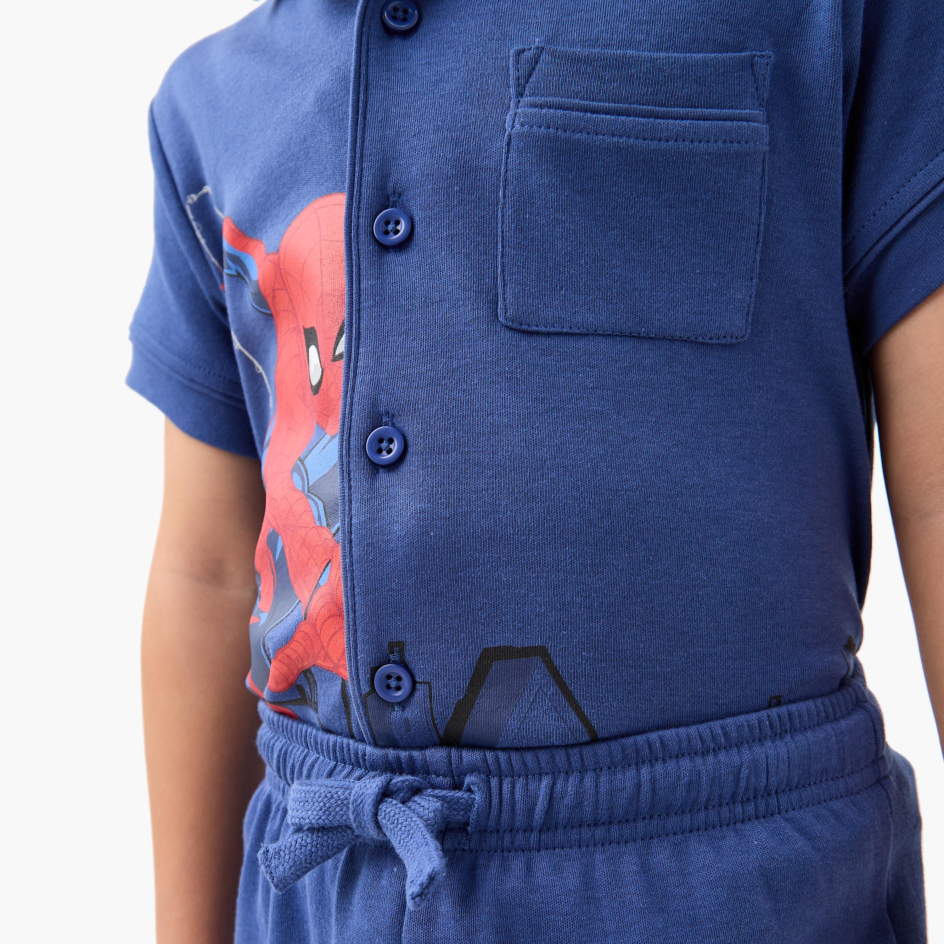Spider-Man Print Shirt and Shorts Set-boys-clothing-nightwear-image-5
