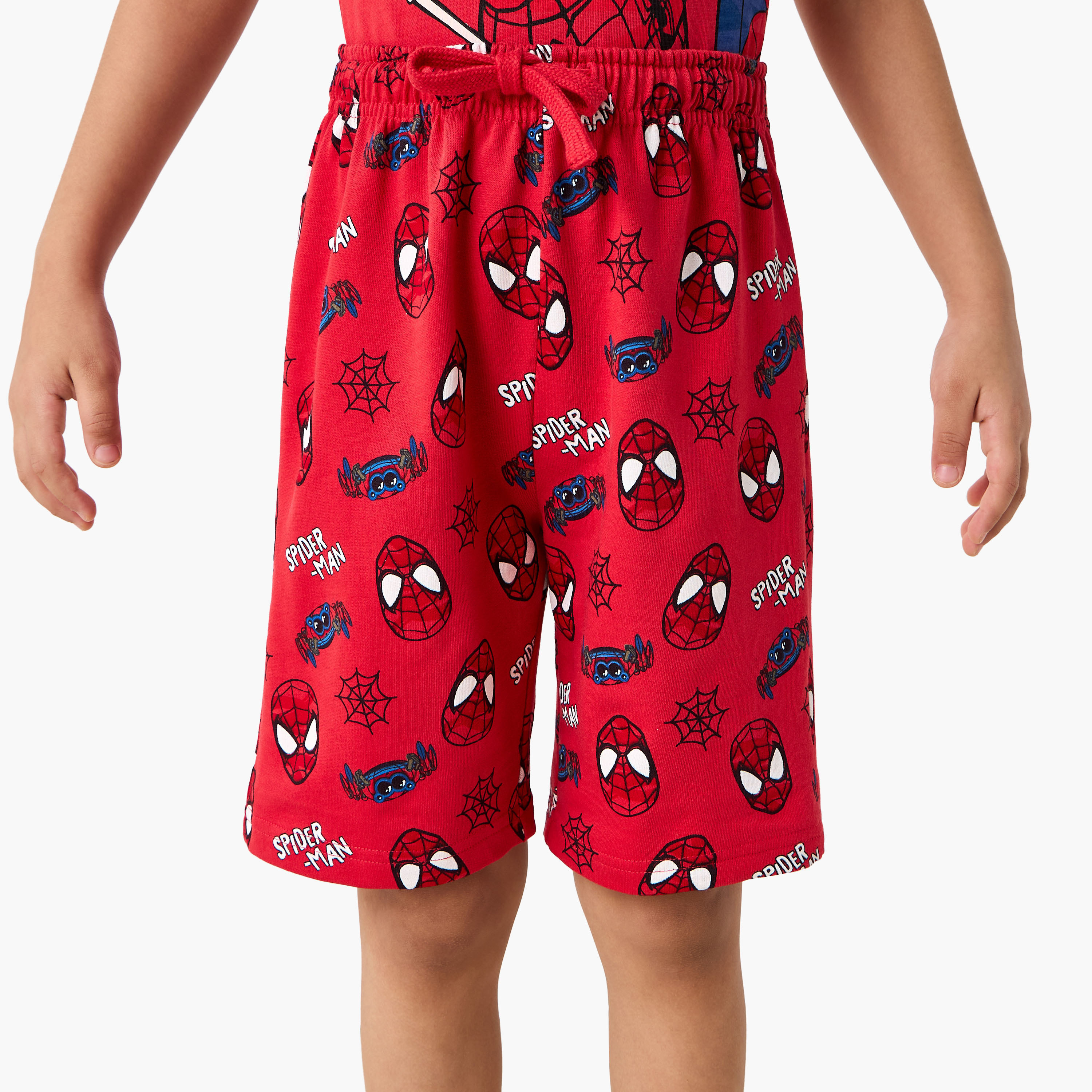 Spider-Man Print T-shirt and Shorts Set-boys-clothing-nightwear-image-3