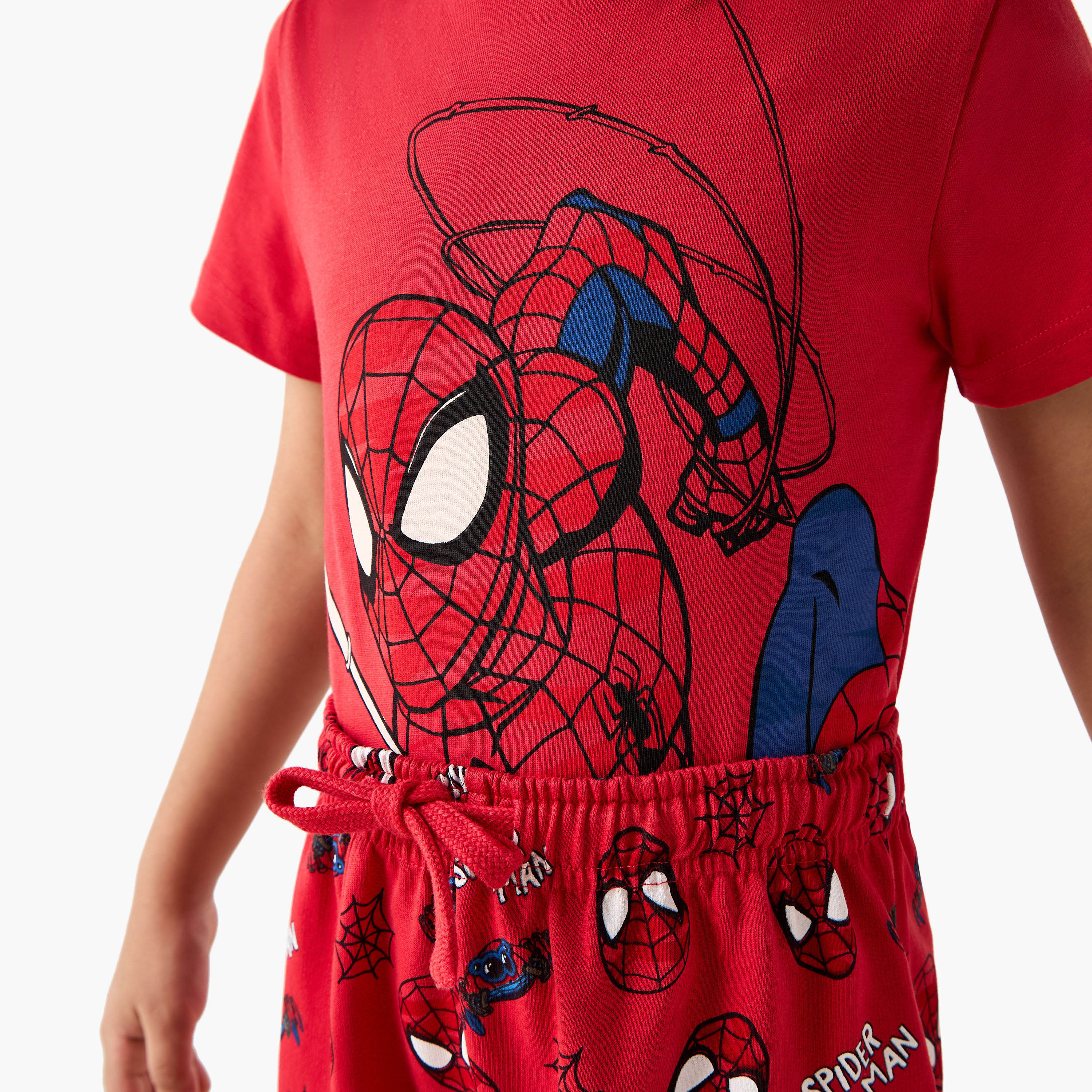 Spider-Man Print T-shirt and Shorts Set-boys-clothing-nightwear-image-5